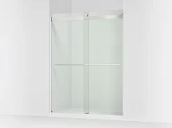 56-5/8"-59-5/8" W x 77.53" H bypass shower door with 5/16"-thick Crystal Clear glass^Kohler Best