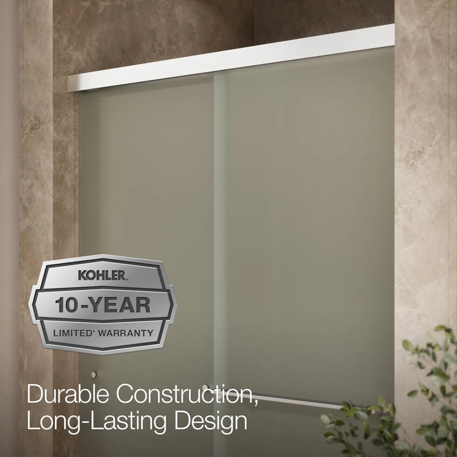44-5/8"-47-5/8" W x 76" H bypass shower door with 5/16"-thick Frosted glass^Kohler Best