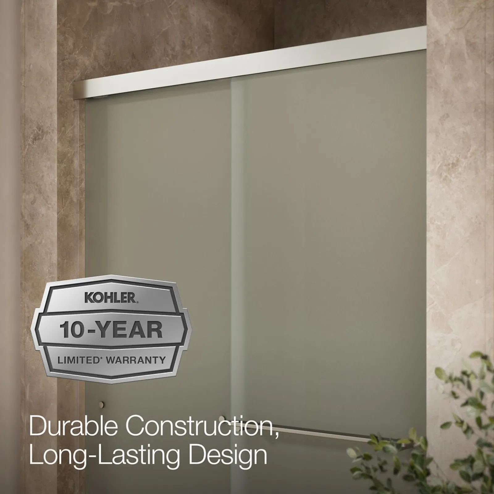 44-5/8"-47-5/8" W x 76" H bypass shower door with 5/16"-thick Frosted glass^Kohler Best