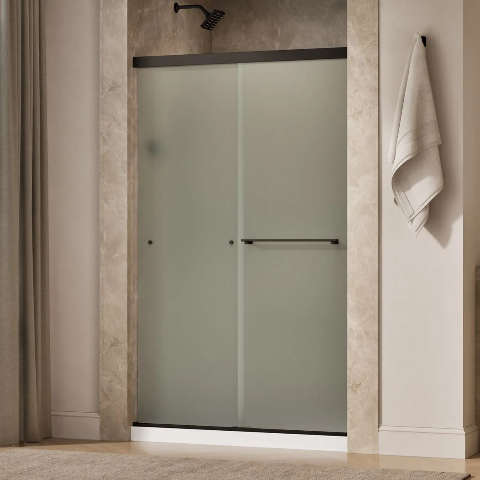 44-5/8"-47-5/8" W x 76" H bypass shower door with 5/16"-thick Frosted glass^Kohler Best