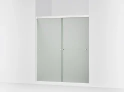 55-5/8"-59-5/8" W x 70" H bypass shower door with 1/4"-thick Frosted glass^Kohler New