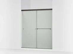 55-5/8"-59-5/8" W x 70" H bypass shower door with 1/4"-thick Frosted glass^Kohler New