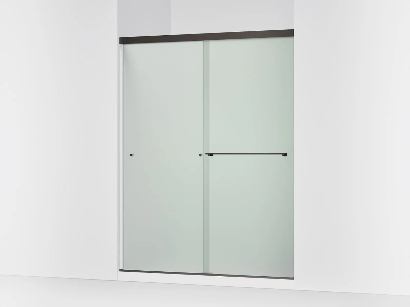 55-5/8"-59-5/8" W x 76" H bypass shower door with 5/16"-thick Frosted glass^Kohler Outlet