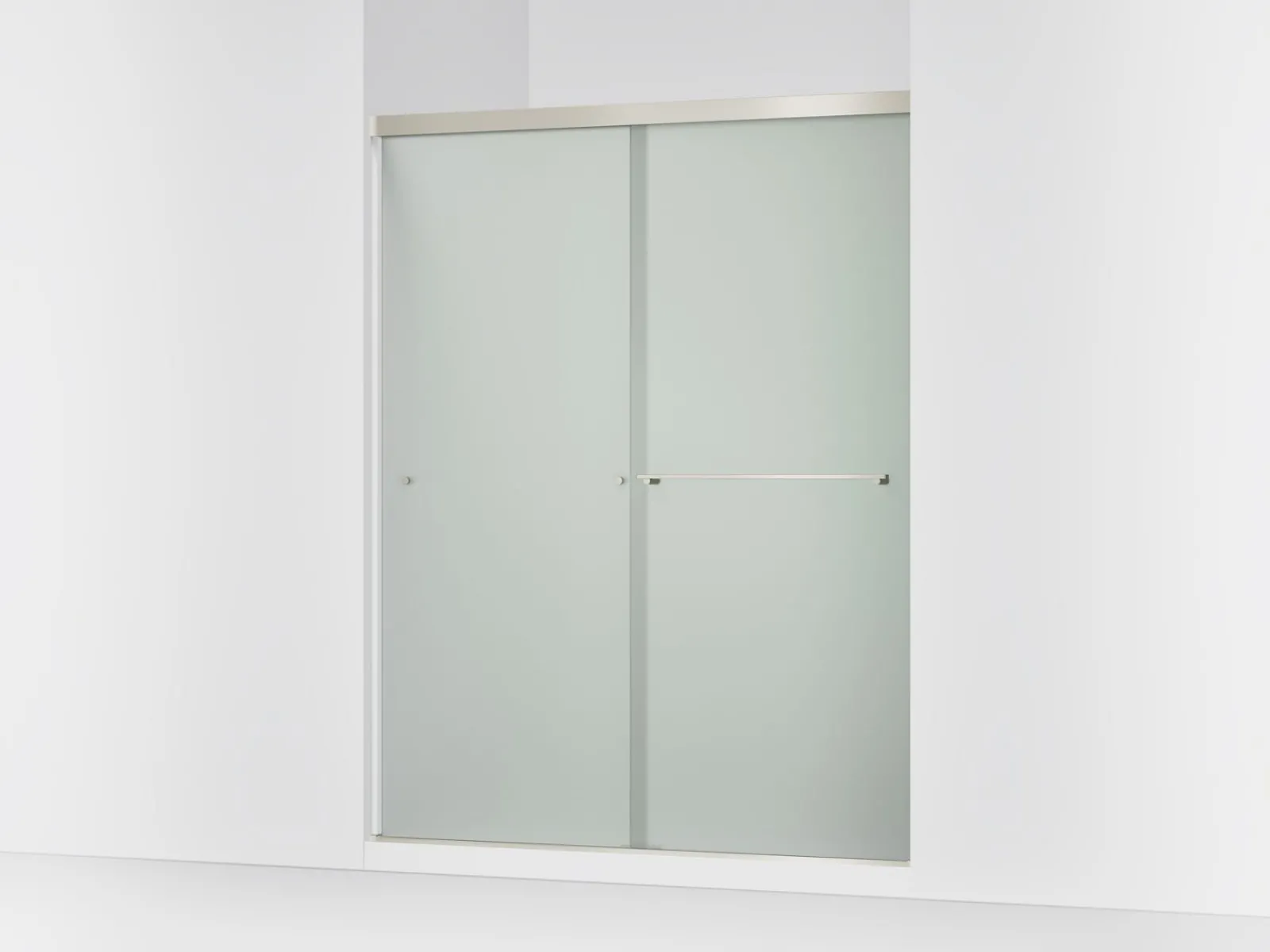 55-5/8"-59-5/8" W x 76" H bypass shower door with 5/16"-thick Frosted glass^Kohler Outlet