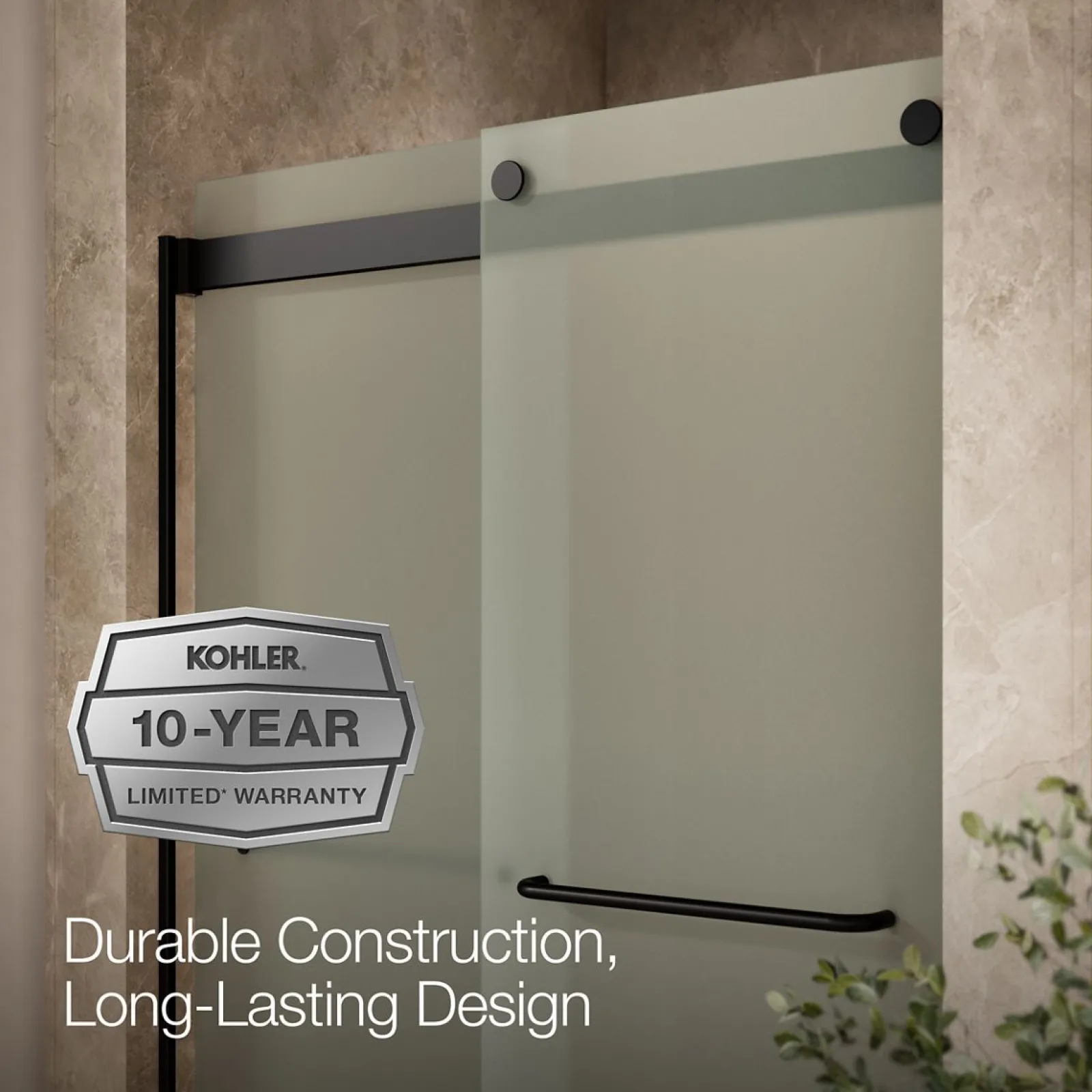 44-5/8"-47-5/8" W x 74" H bypass shower door with 1/4"-thick Frosted glass^Kohler Online