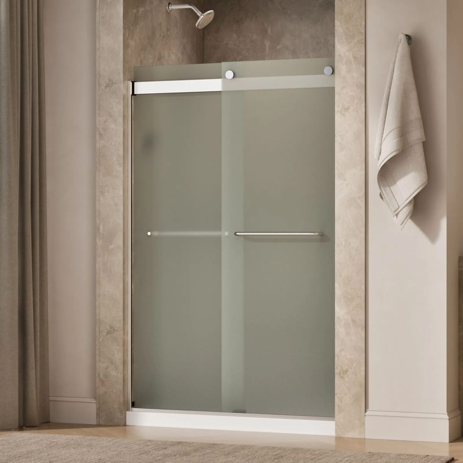 44-5/8"-47-5/8" W x 74" H bypass shower door with 1/4"-thick Frosted glass^Kohler Online