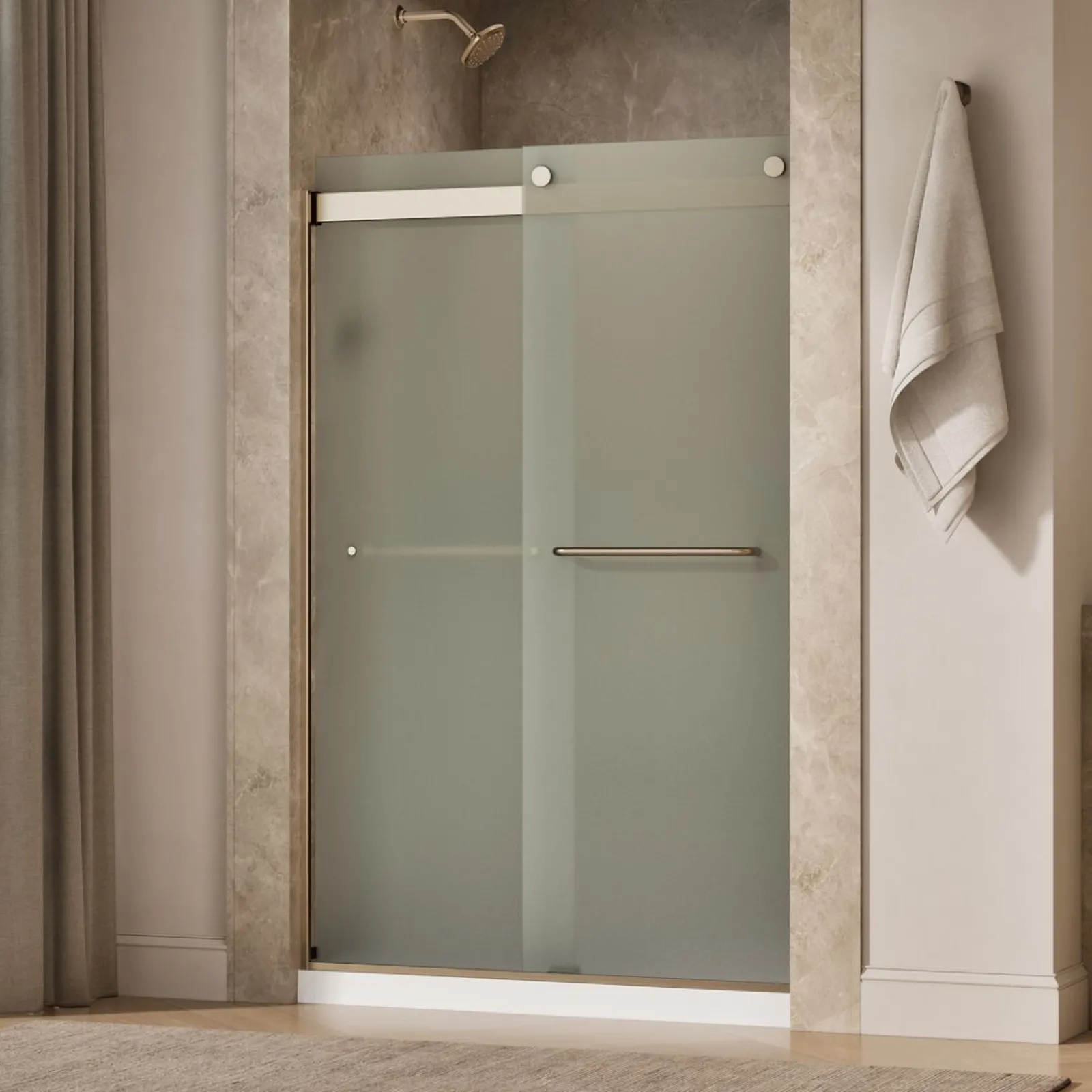 44-5/8"-47-5/8" W x 74" H bypass shower door with 1/4"-thick Frosted glass^Kohler Online