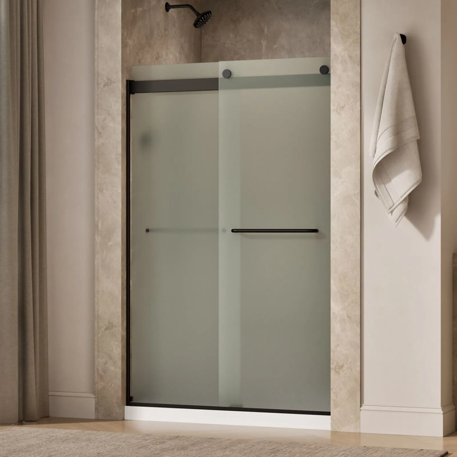 44-5/8"-47-5/8" W x 74" H bypass shower door with 1/4"-thick Frosted glass^Kohler Online