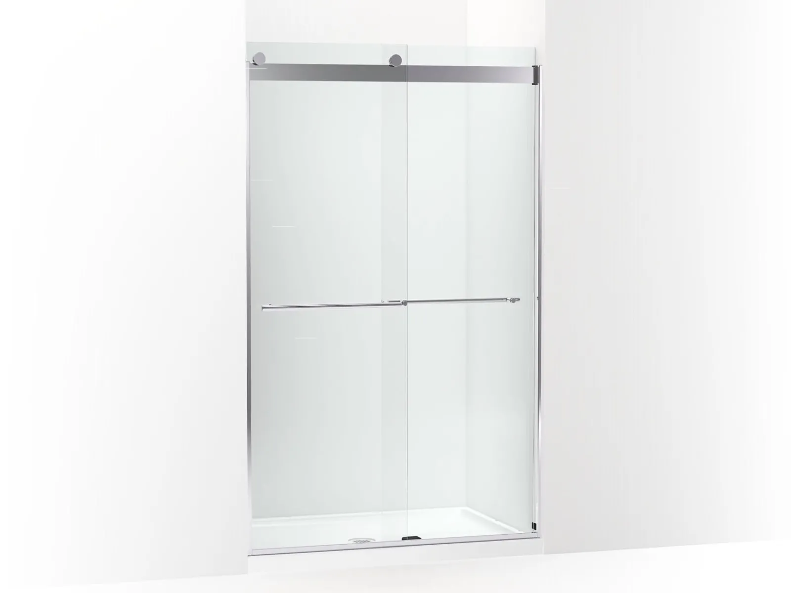 44-5/8"-47-5/8" W x 77.53" H bypass shower door with 5/16"-thick Crystal Clear glass^Kohler Hot