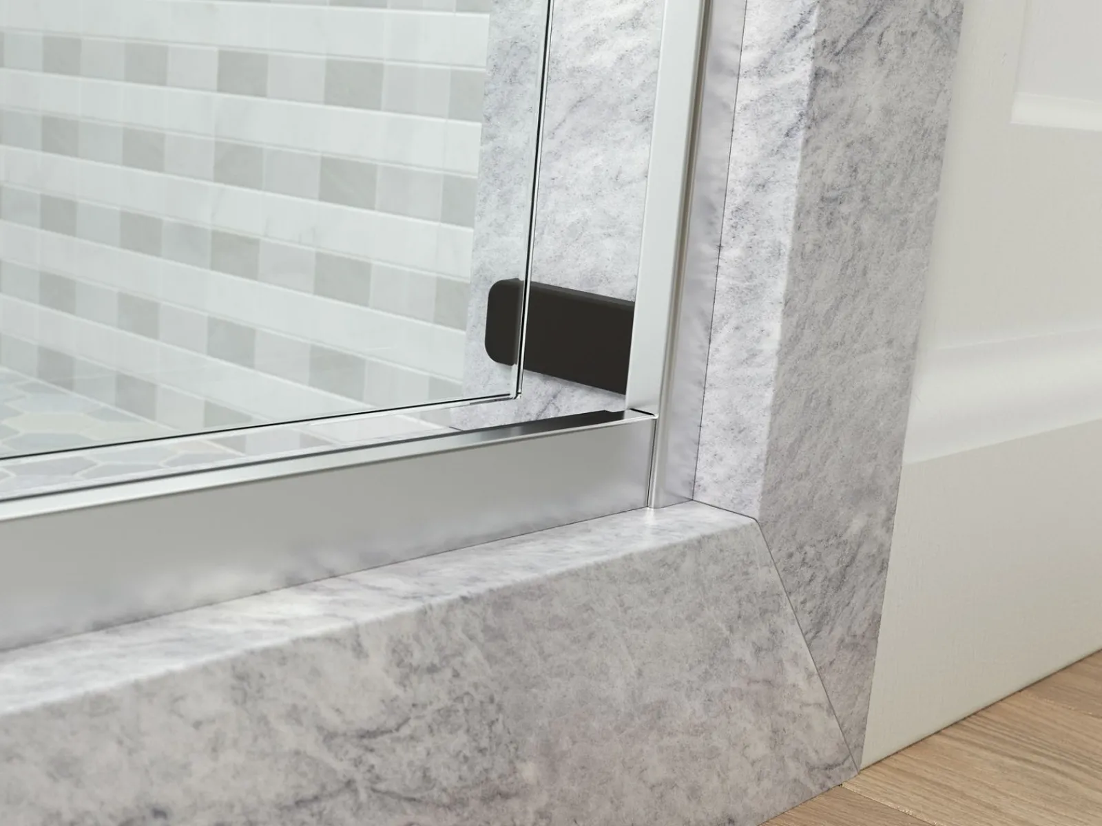 44-5/8"-47-5/8" W x 77.53" H bypass shower door with 5/16"-thick Crystal Clear glass^Kohler Hot