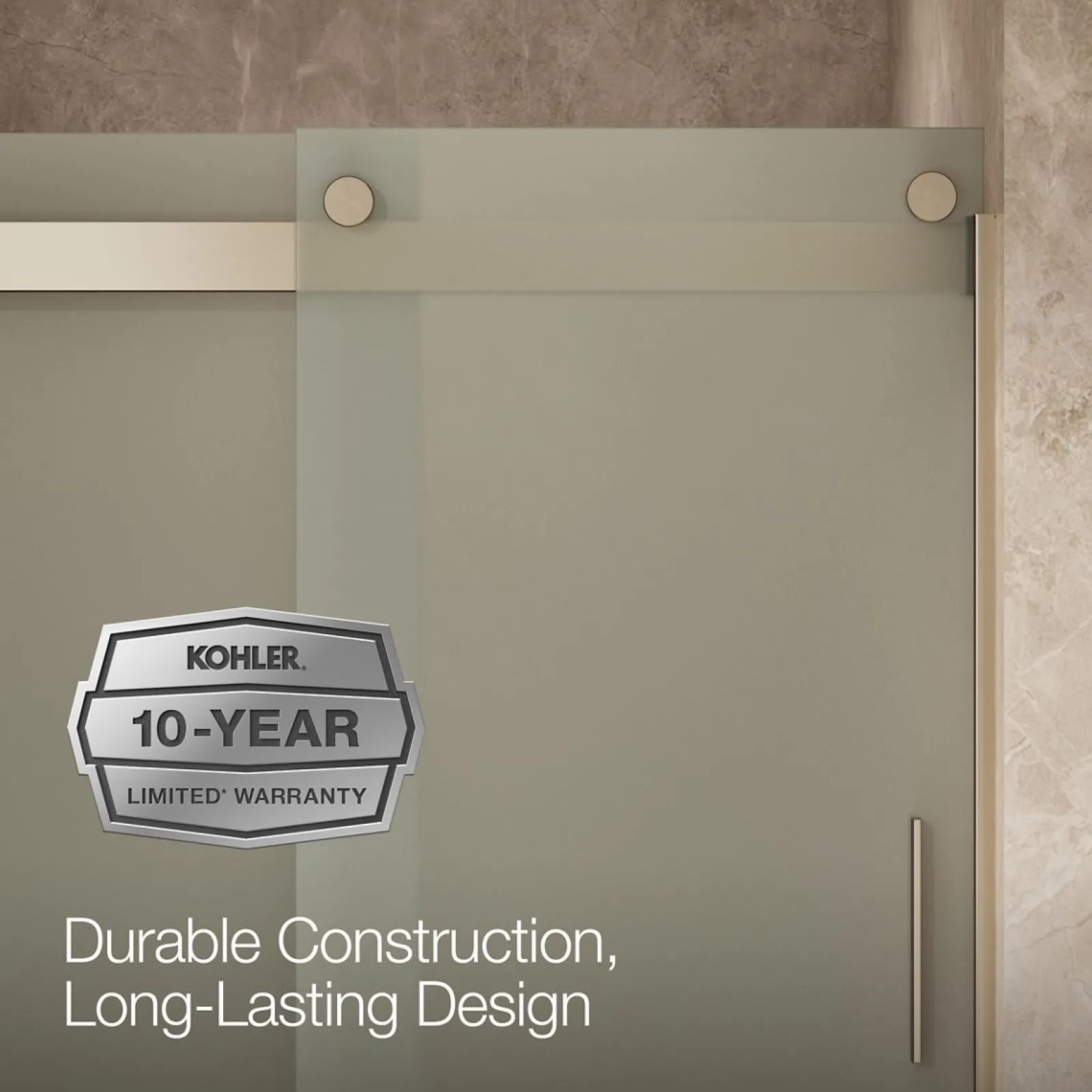 43-5/8"-47-5/8" W x 74" H bypass shower door with 1/4"-thick Frosted glass^Kohler Clearance