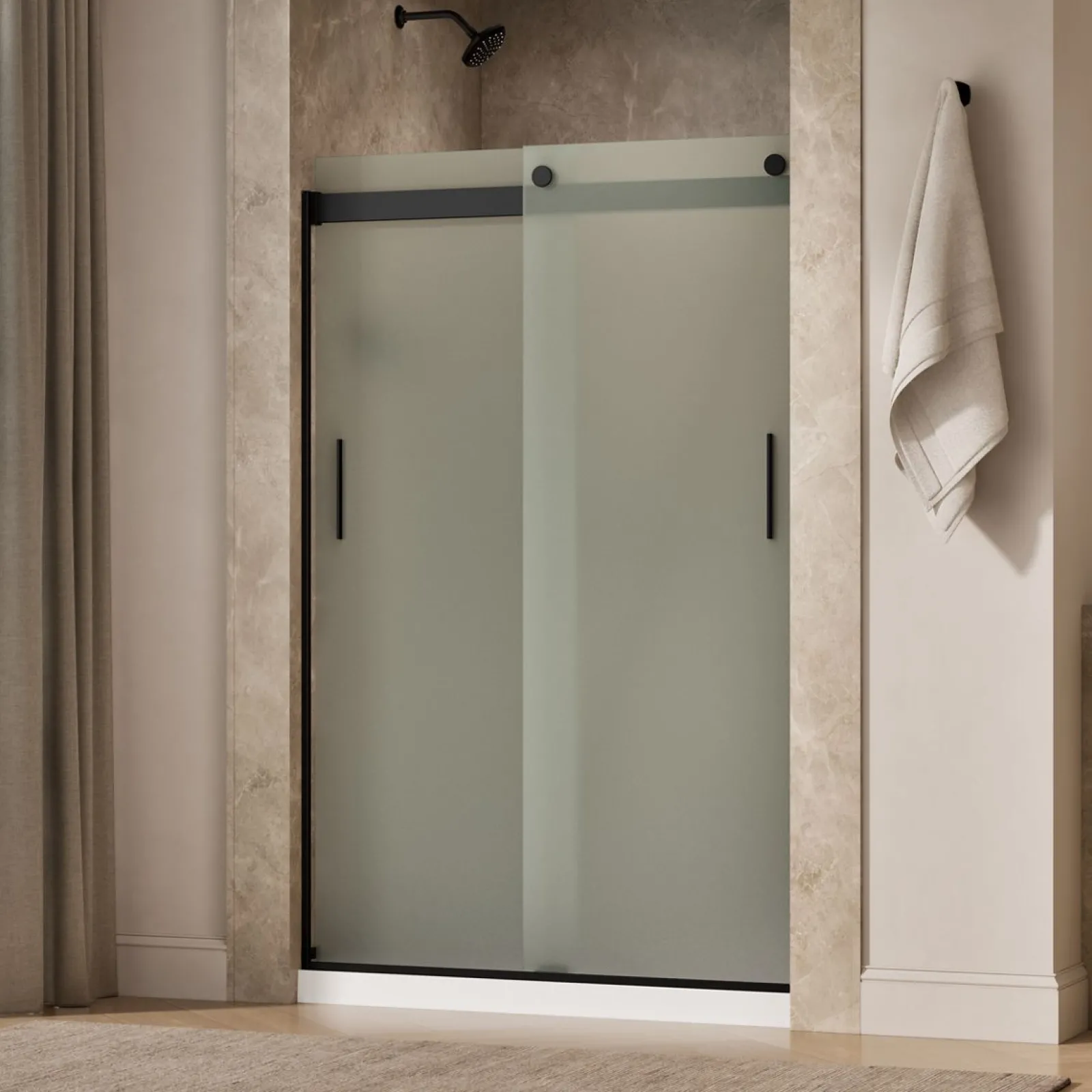 43-5/8"-47-5/8" W x 74" H bypass shower door with 1/4"-thick Frosted glass^Kohler Clearance