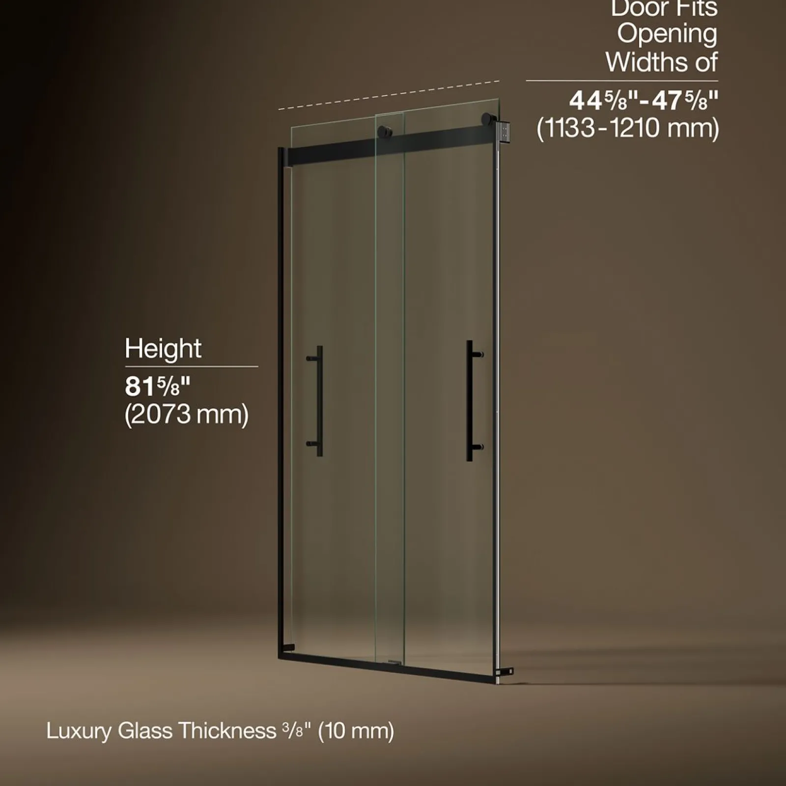 44-5/8"-47-5/8" W x 81.61" H bypass shower door with 3/8"-thick Crystal Clear glass^Kohler Clearance