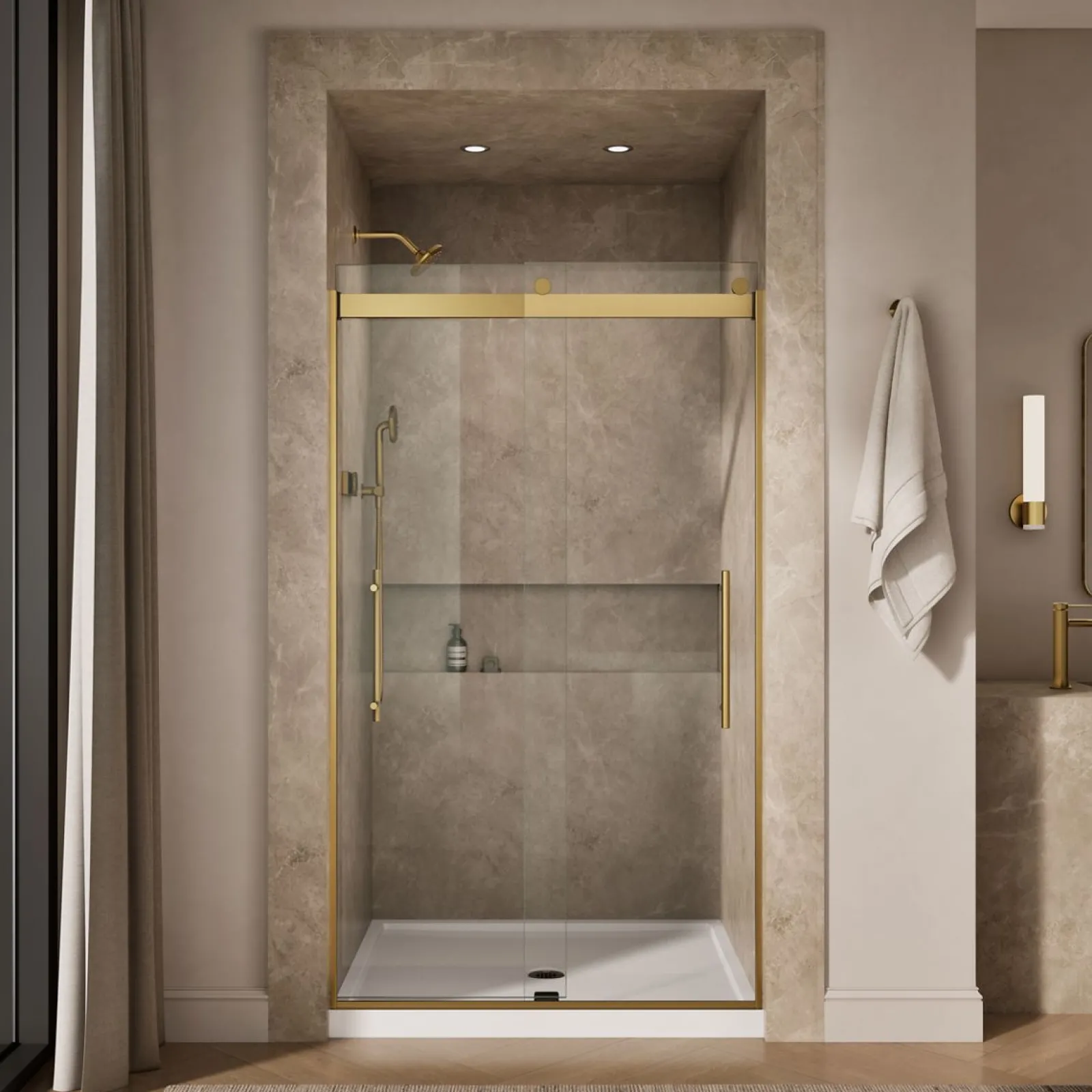 44-5/8"-47-5/8" W x 81.61" H bypass shower door with 3/8"-thick Crystal Clear glass^Kohler Clearance