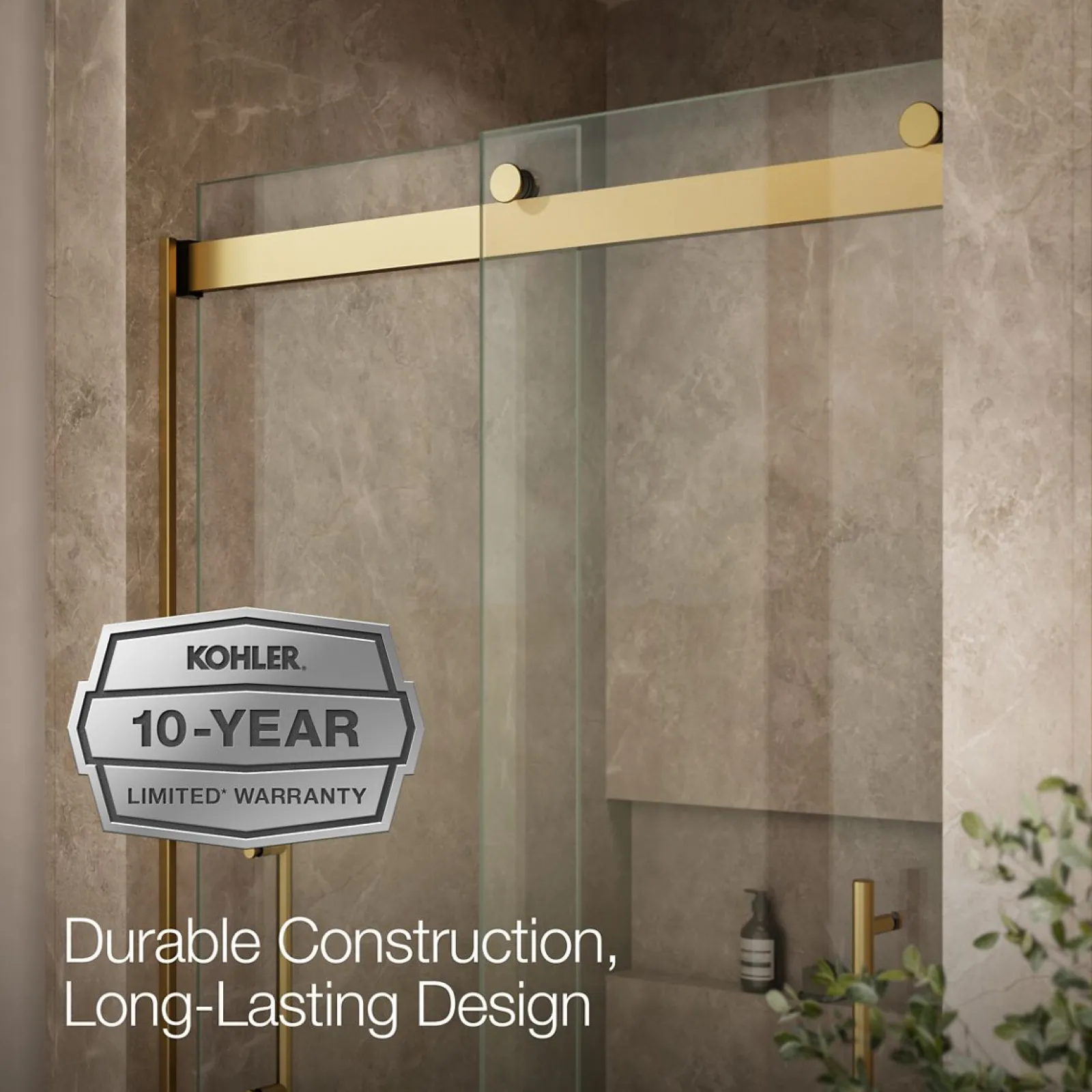44-5/8"-47-5/8" W x 81.61" H bypass shower door with 3/8"-thick Crystal Clear glass^Kohler Clearance
