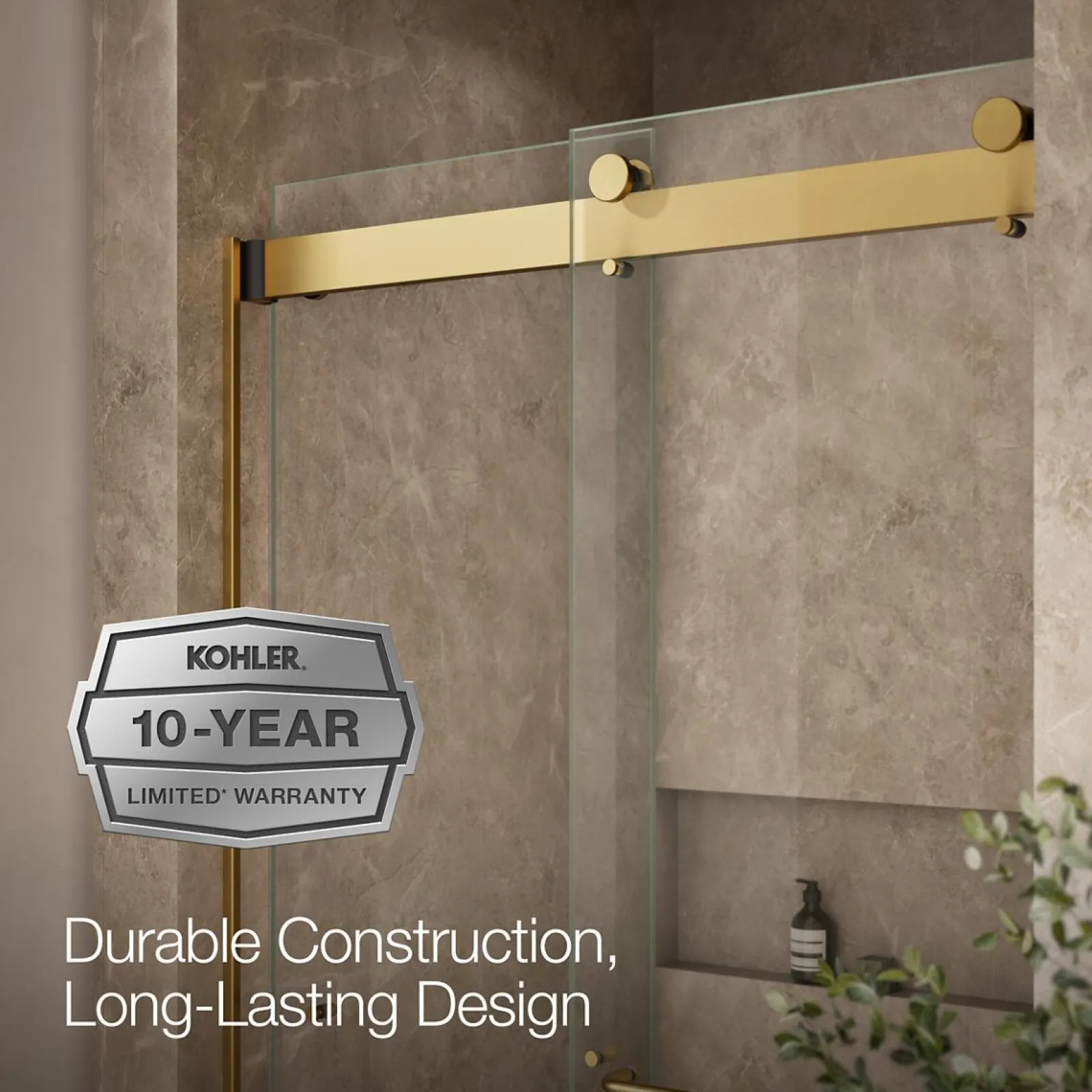 44"-48" W x 80-1/4" H bypass shower door with 3/8"-thick Crystal Clear glass^Kohler