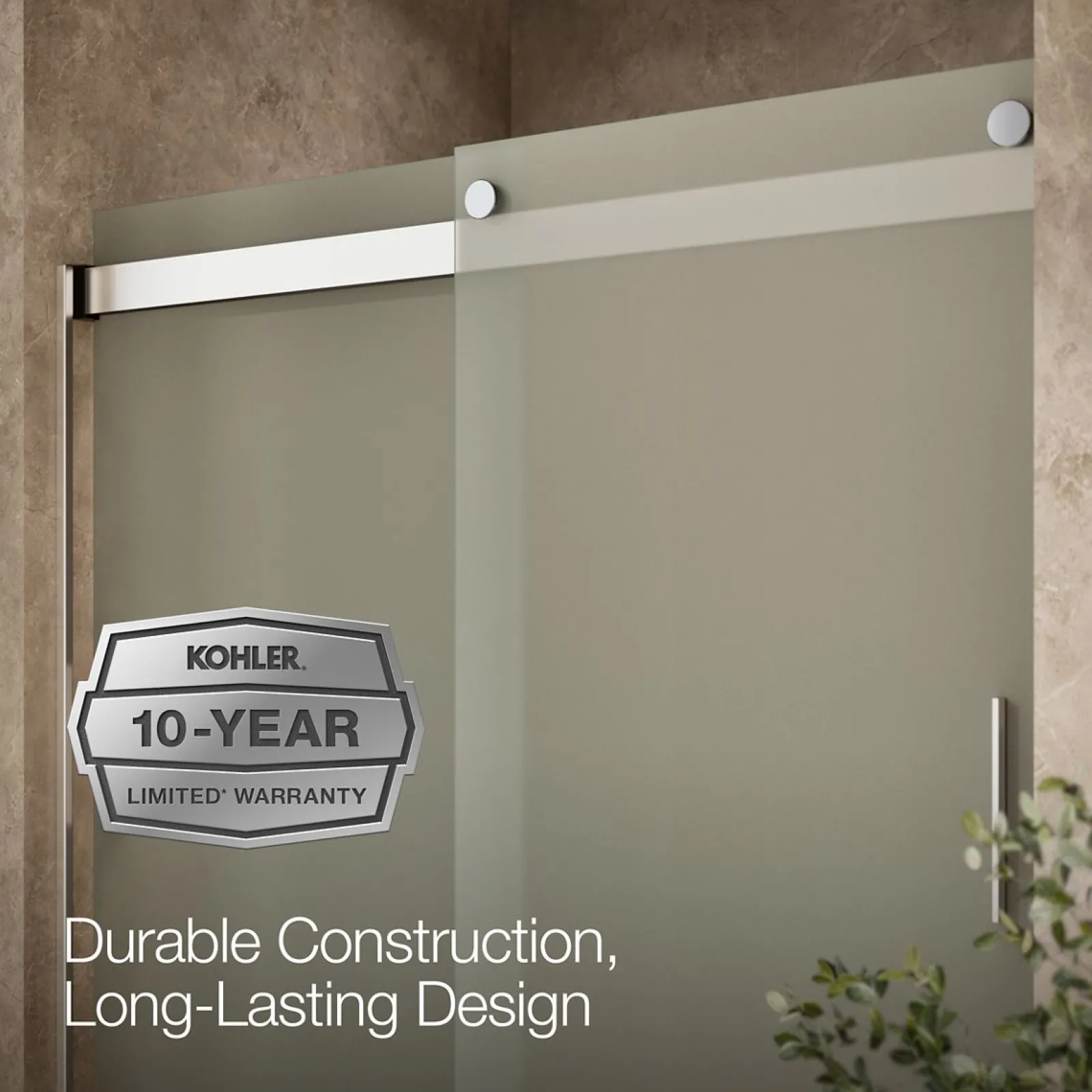 56-5/8"-59-5/8" W x 74" H bypass shower door with 1/4"-thick Frosted glass^Kohler Sale