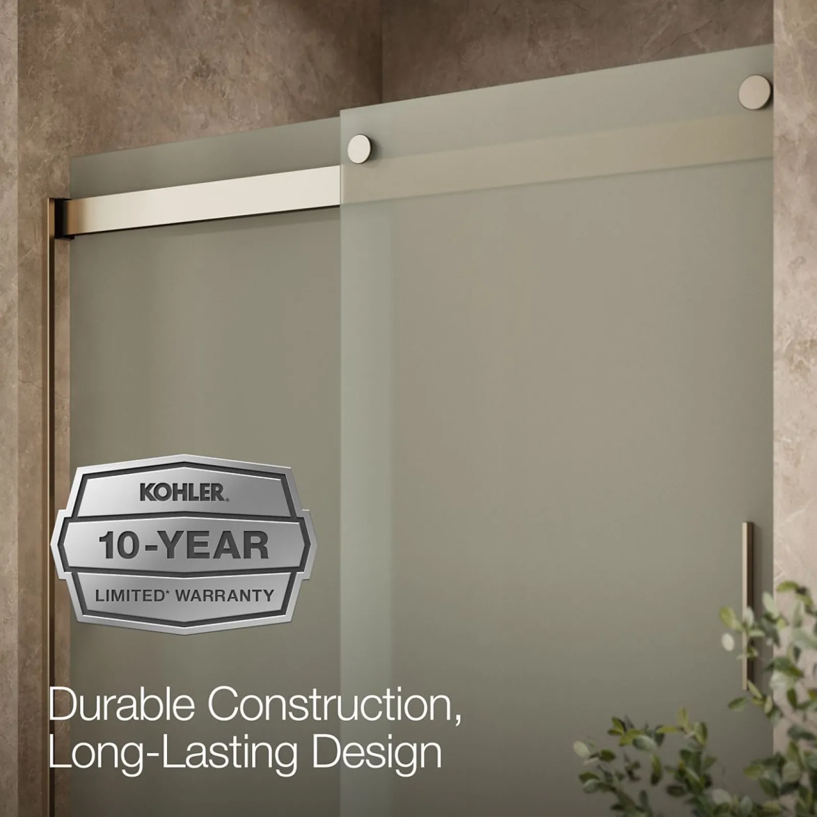 56-5/8"-59-5/8" W x 74" H bypass shower door with 1/4"-thick Frosted glass^Kohler Sale