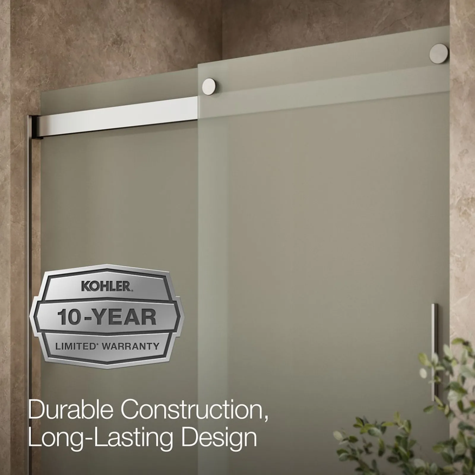 56-5/8"-59-5/8" W x 74" H bypass shower door with 1/4"-thick Frosted glass^Kohler Sale