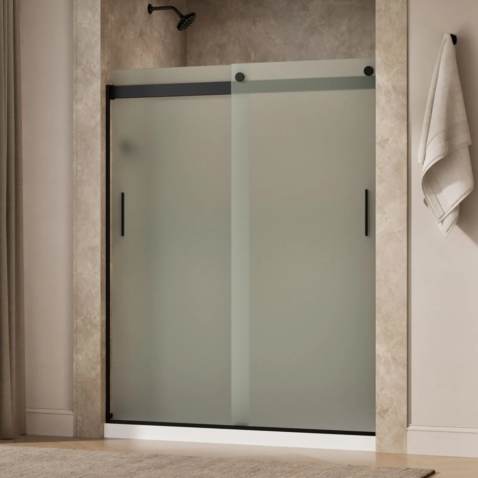 56-5/8"-59-5/8" W x 74" H bypass shower door with 1/4"-thick Frosted glass^Kohler Sale