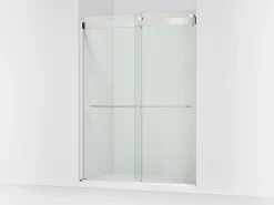54"-60" W x 80-1/4" H bypass shower door with 3/8"-thick Crystal Clear glass^Kohler Outlet