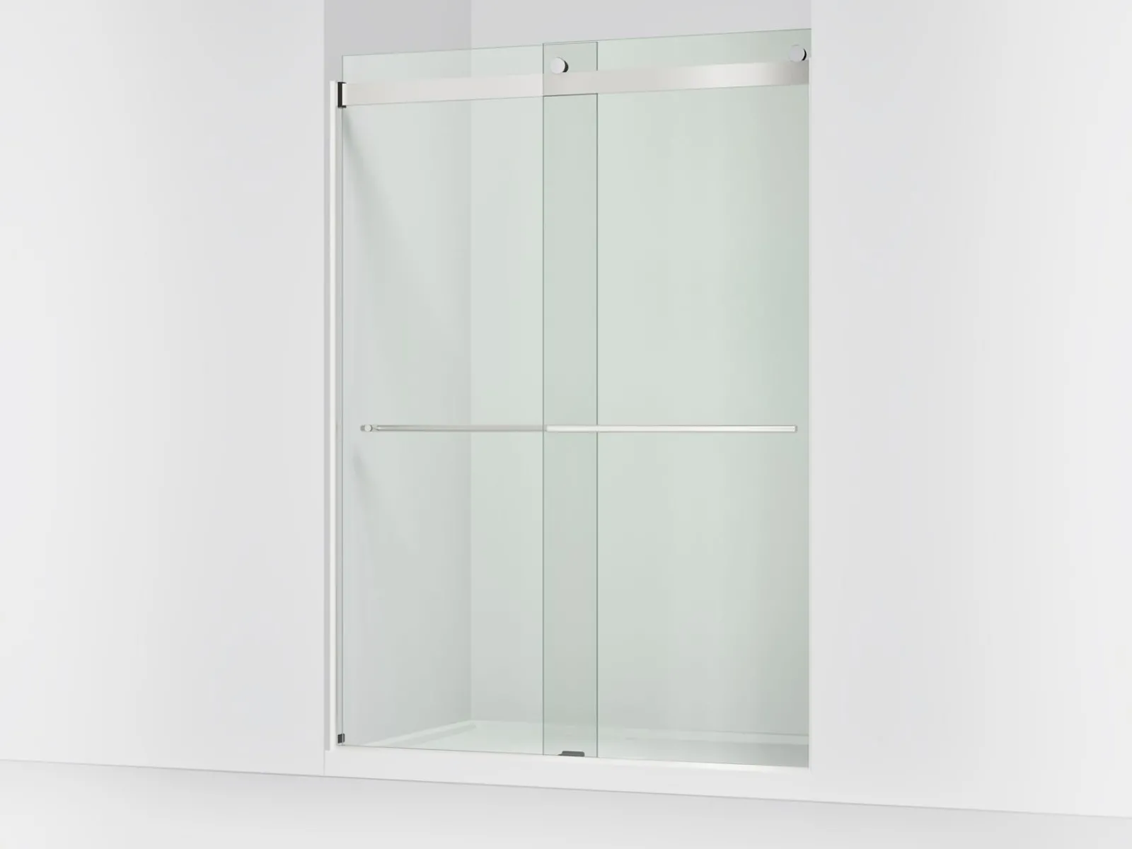 56-5/8"-59-5/8" W x 81.61" H bypass shower door with 3/8"-thick Crystal Clear glass^Kohler Sale