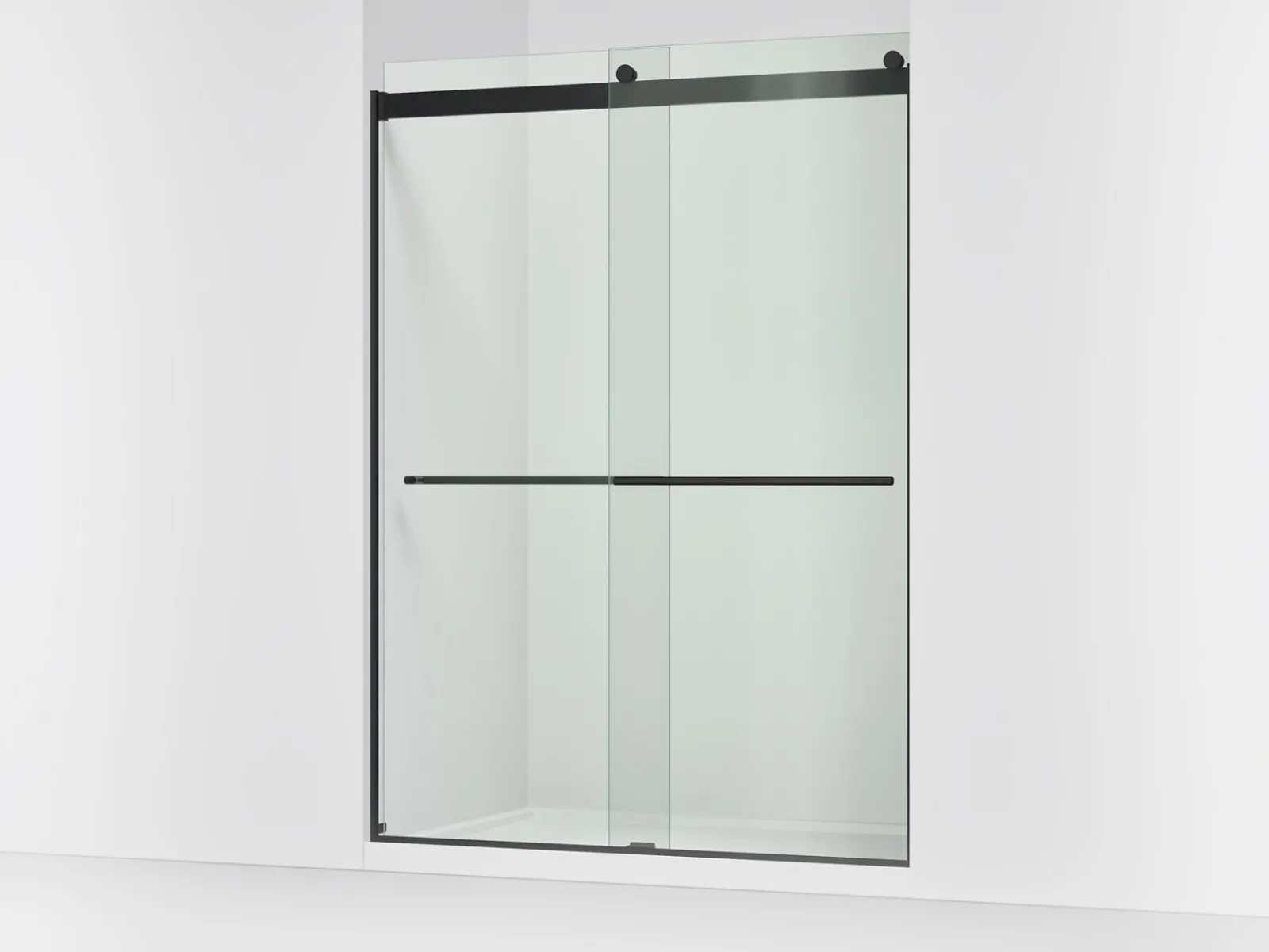 56-5/8"-59-5/8" W x 81.61" H bypass shower door with 3/8"-thick Crystal Clear glass^Kohler Sale