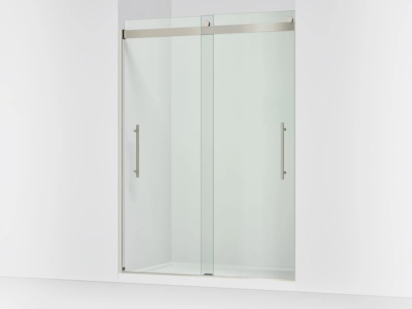 56-5/8"-59-5/8" W x 81.61" H bypass shower door with 3/8"-thick Crystal Clear glass^Kohler New