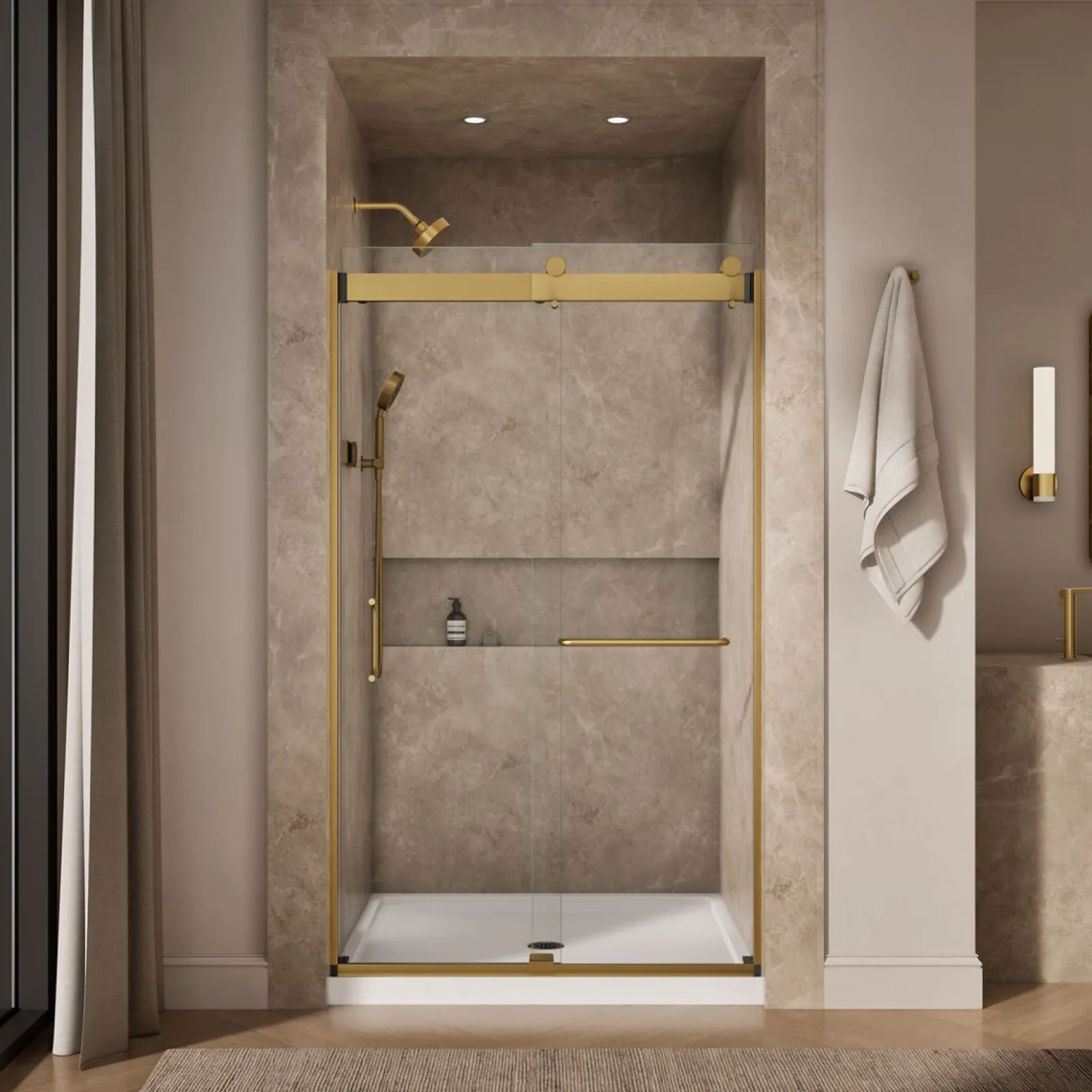 44"-48" W x 80-1/4" H bypass shower door with 3/8"-thick Crystal Clear glass^Kohler