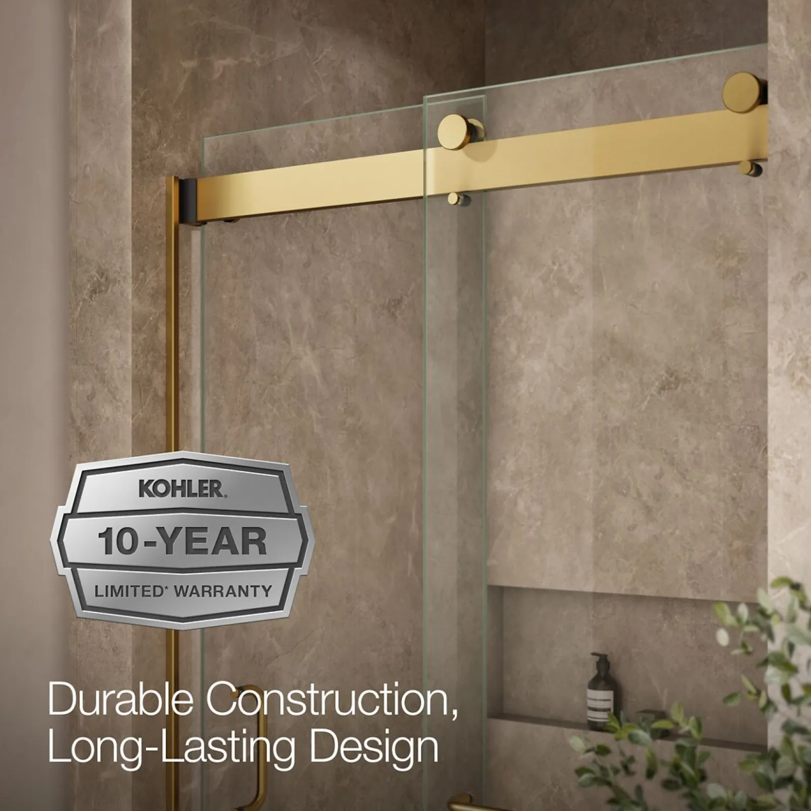 44"-48" W x 80-1/4" H bypass shower door with 3/8"-thick Crystal Clear glass^Kohler