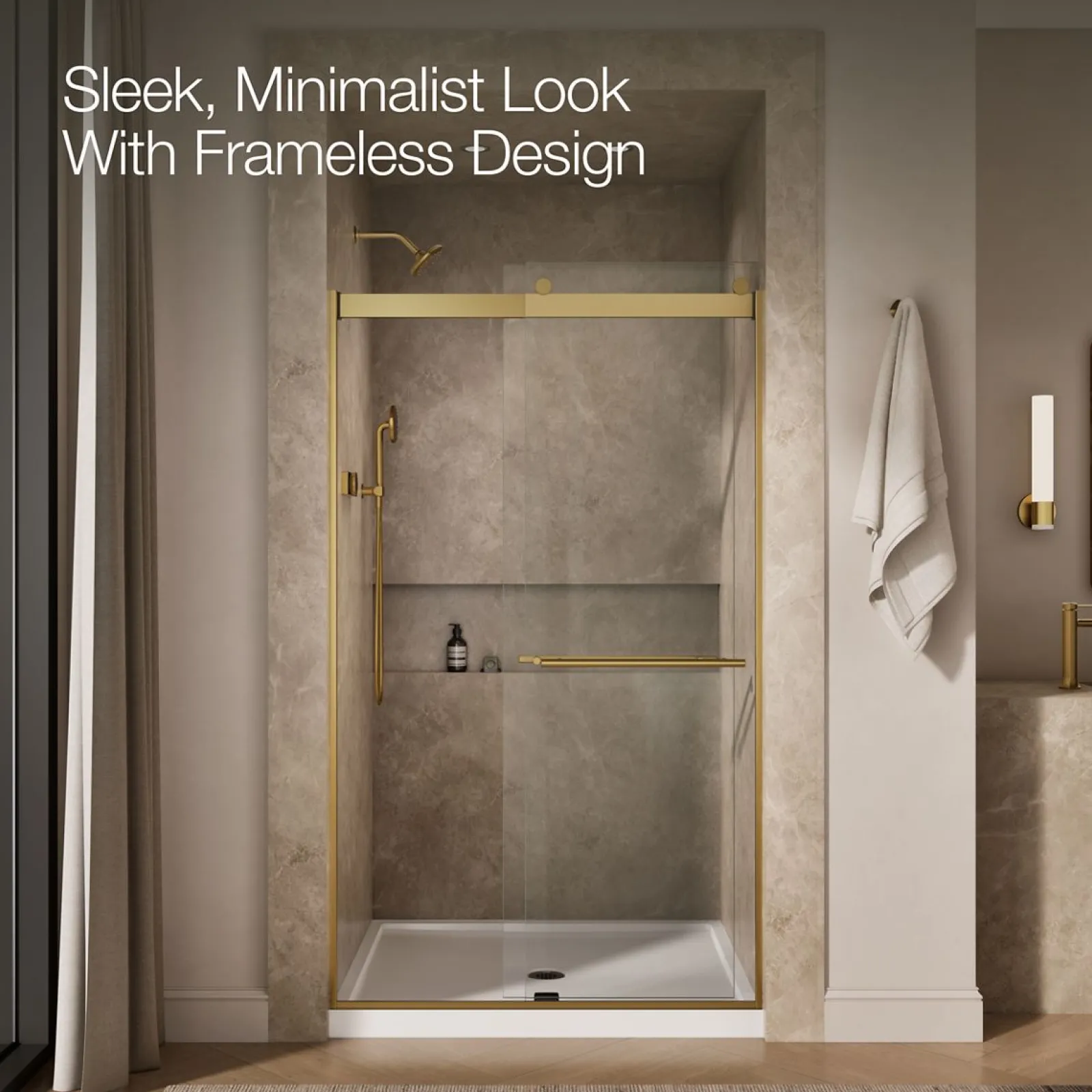 44-5/8"-47-5/8" W x 81.61" H bypass shower door with 3/8"-thick Crystal Clear glass^Kohler Outlet