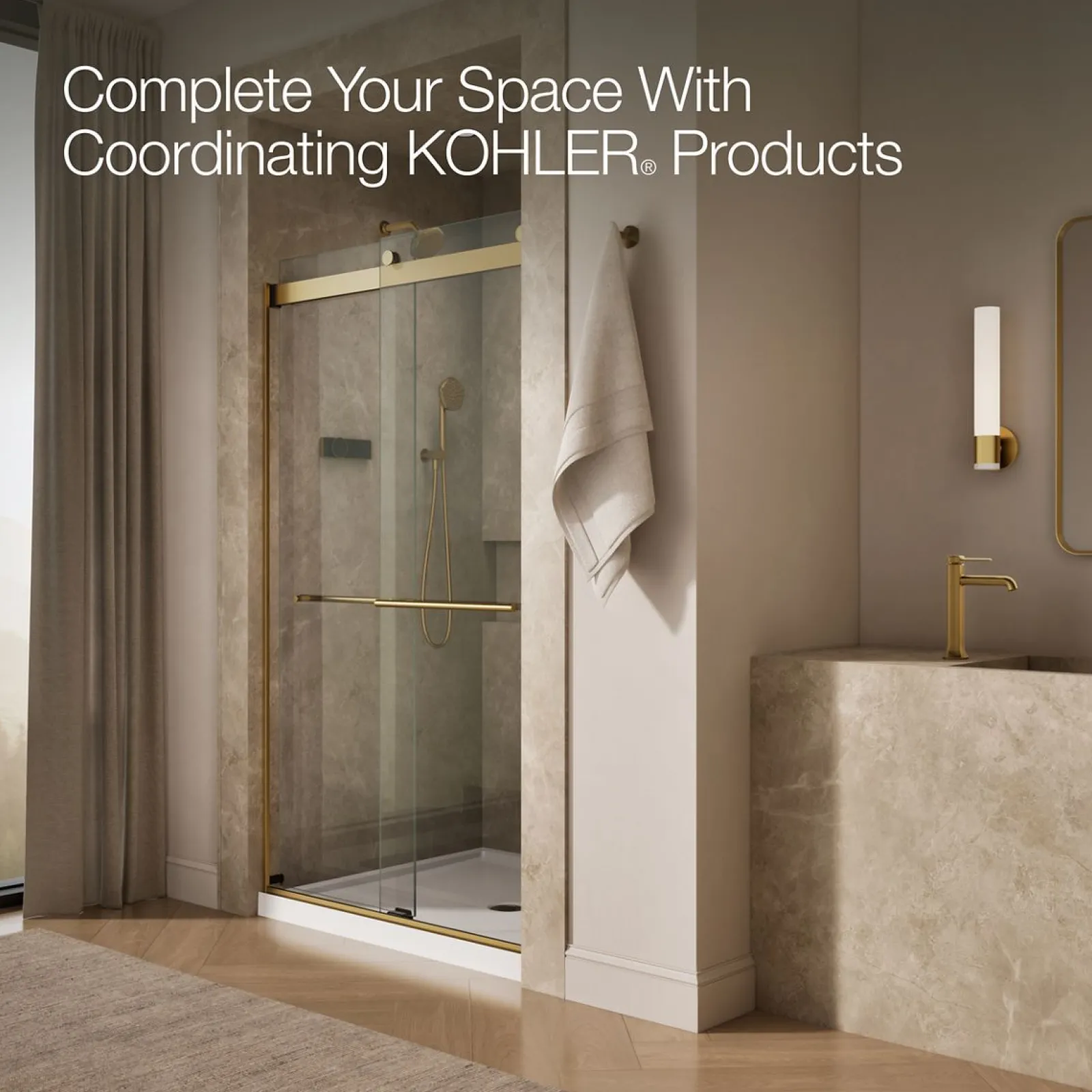 44-5/8"-47-5/8" W x 81.61" H bypass shower door with 3/8"-thick Crystal Clear glass^Kohler Outlet