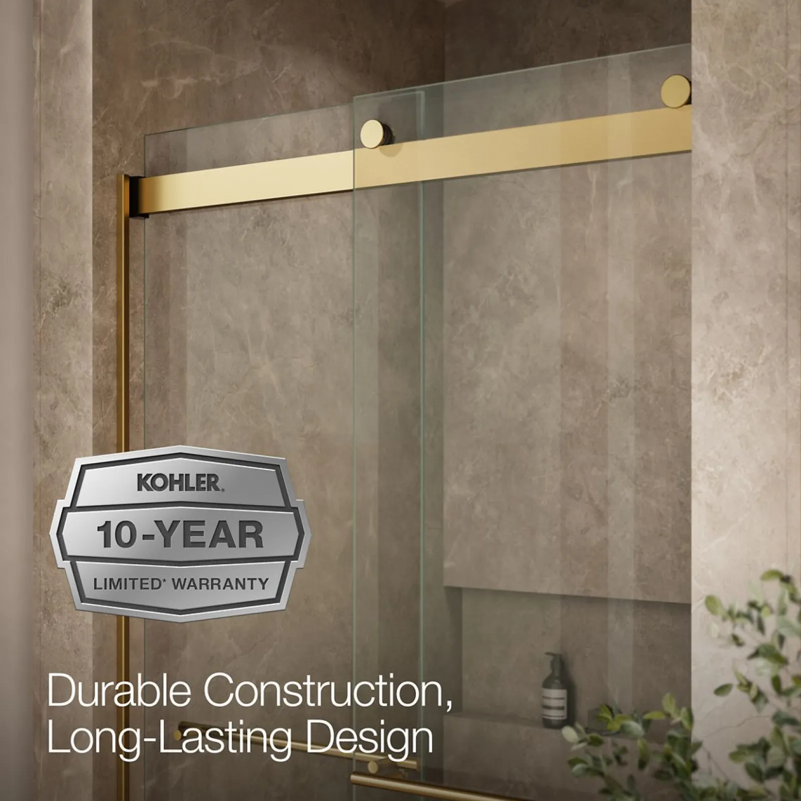 44-5/8"-47-5/8" W x 81.61" H bypass shower door with 3/8"-thick Crystal Clear glass^Kohler Outlet
