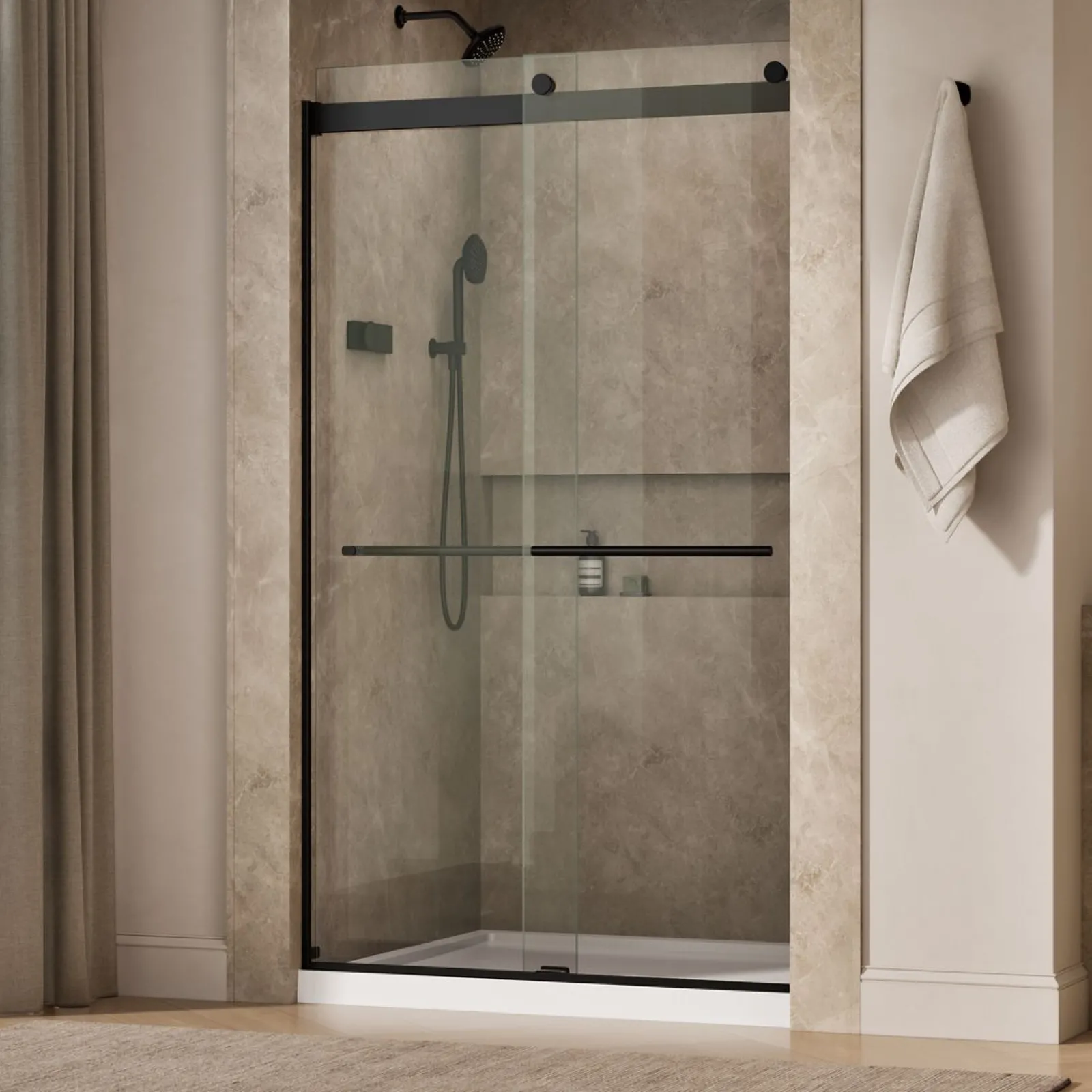 44-5/8"-47-5/8" W x 81.61" H bypass shower door with 3/8"-thick Crystal Clear glass^Kohler Outlet