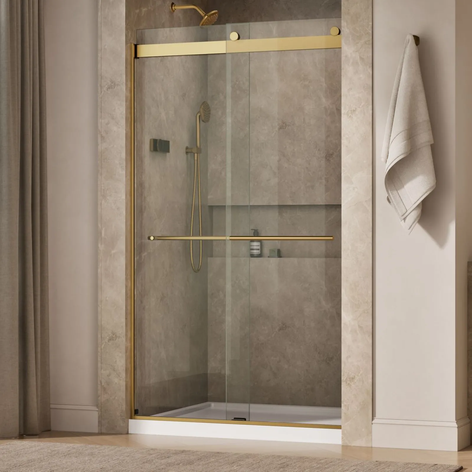 44-5/8"-47-5/8" W x 81.61" H bypass shower door with 3/8"-thick Crystal Clear glass^Kohler Outlet