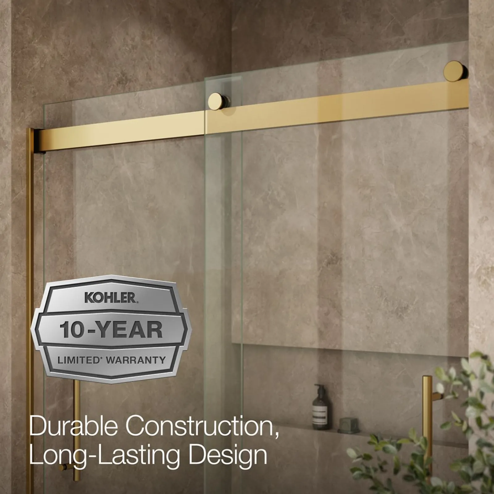 56-5/8"-59-5/8" W x 77.53" H bypass shower door with 5/16"-thick Crystal Clear glass^Kohler Sale