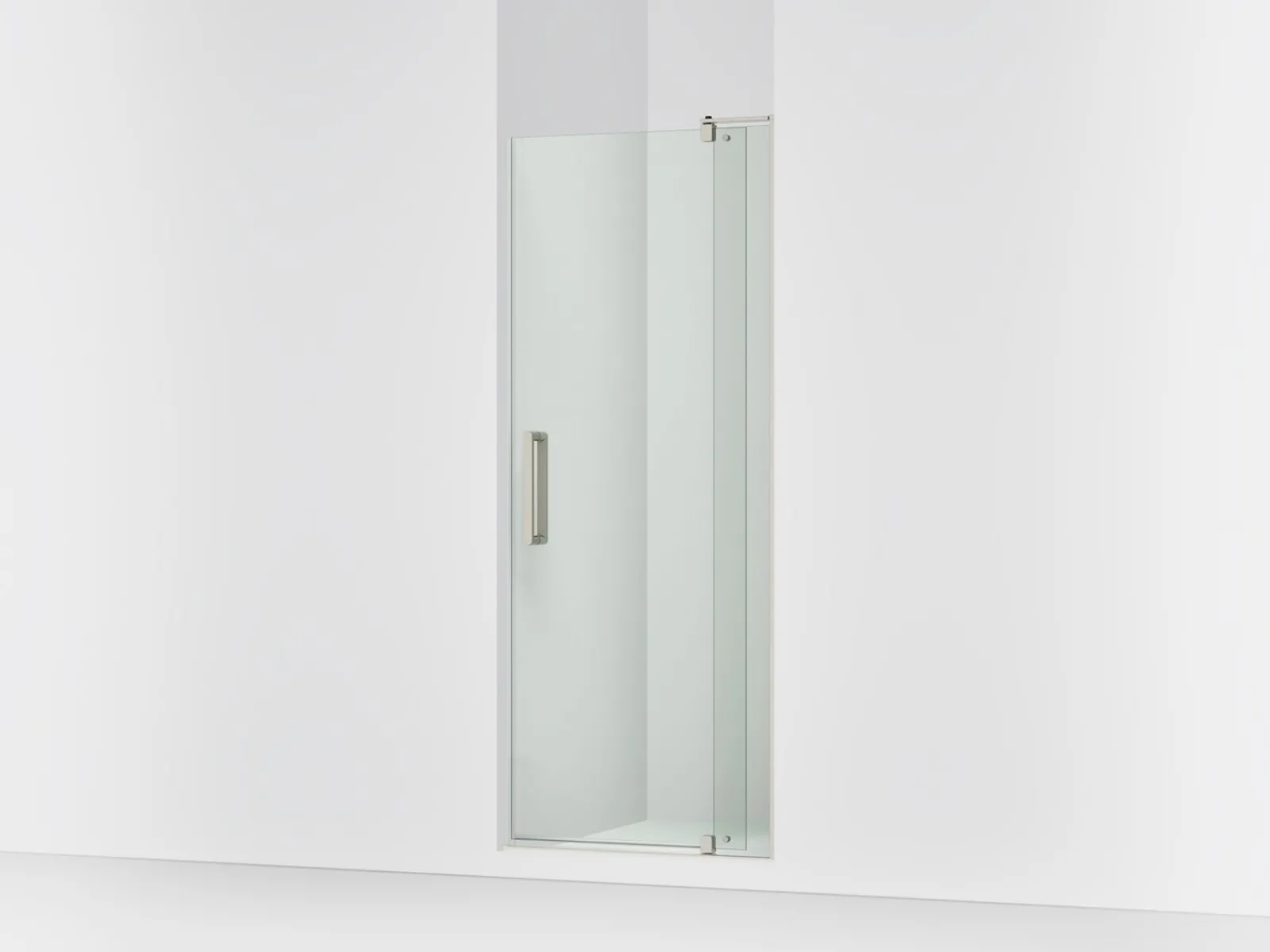 31-1/8"-36" W x 74" H pivot shower door with 5/16"-thick Crystal Clear glass^Kohler New