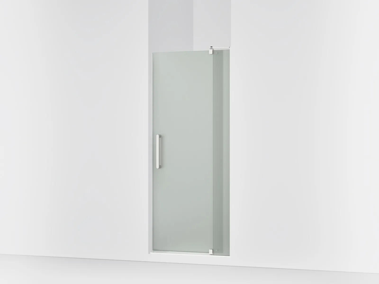 31-1/8"-36" W x 70" H pivot shower door with 1/4"-thick Frosted glass^Kohler New