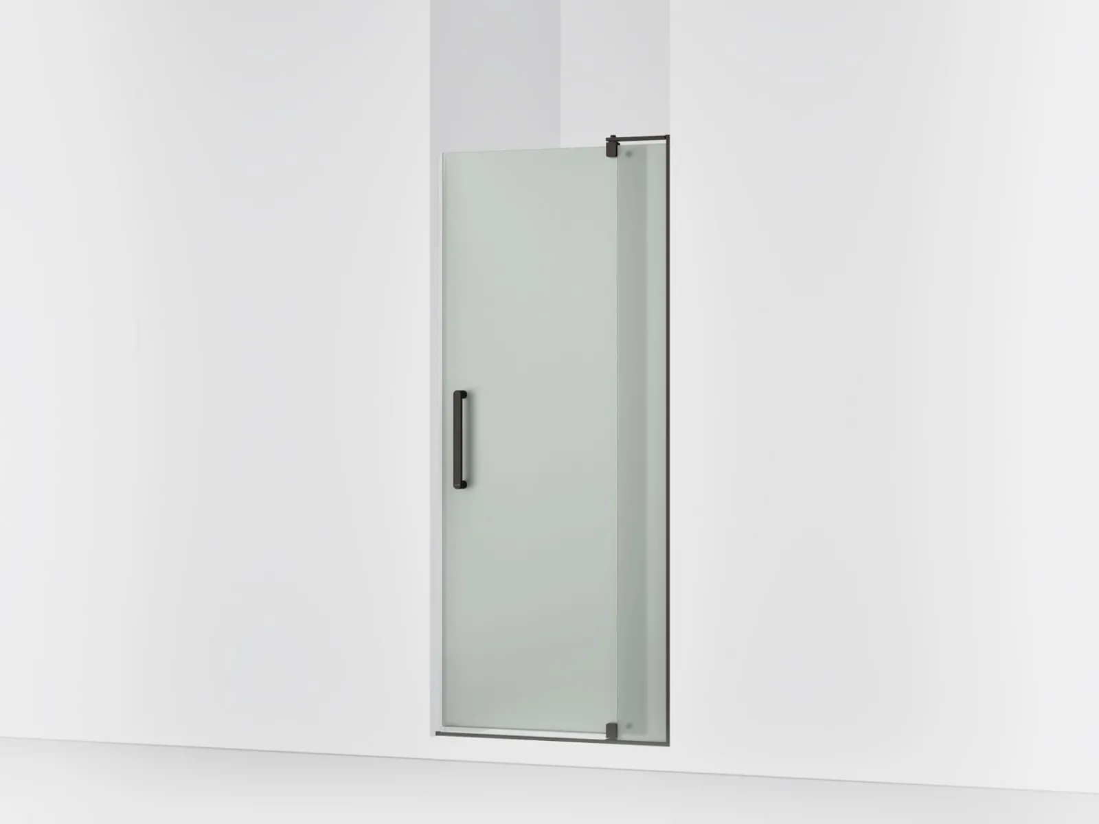 31-1/8"-36" W x 70" H pivot shower door with 1/4"-thick Frosted glass^Kohler New