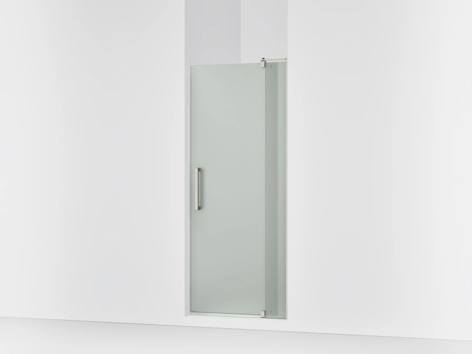 31-1/8"-36" W x 70" H pivot shower door with 1/4"-thick Frosted glass^Kohler New