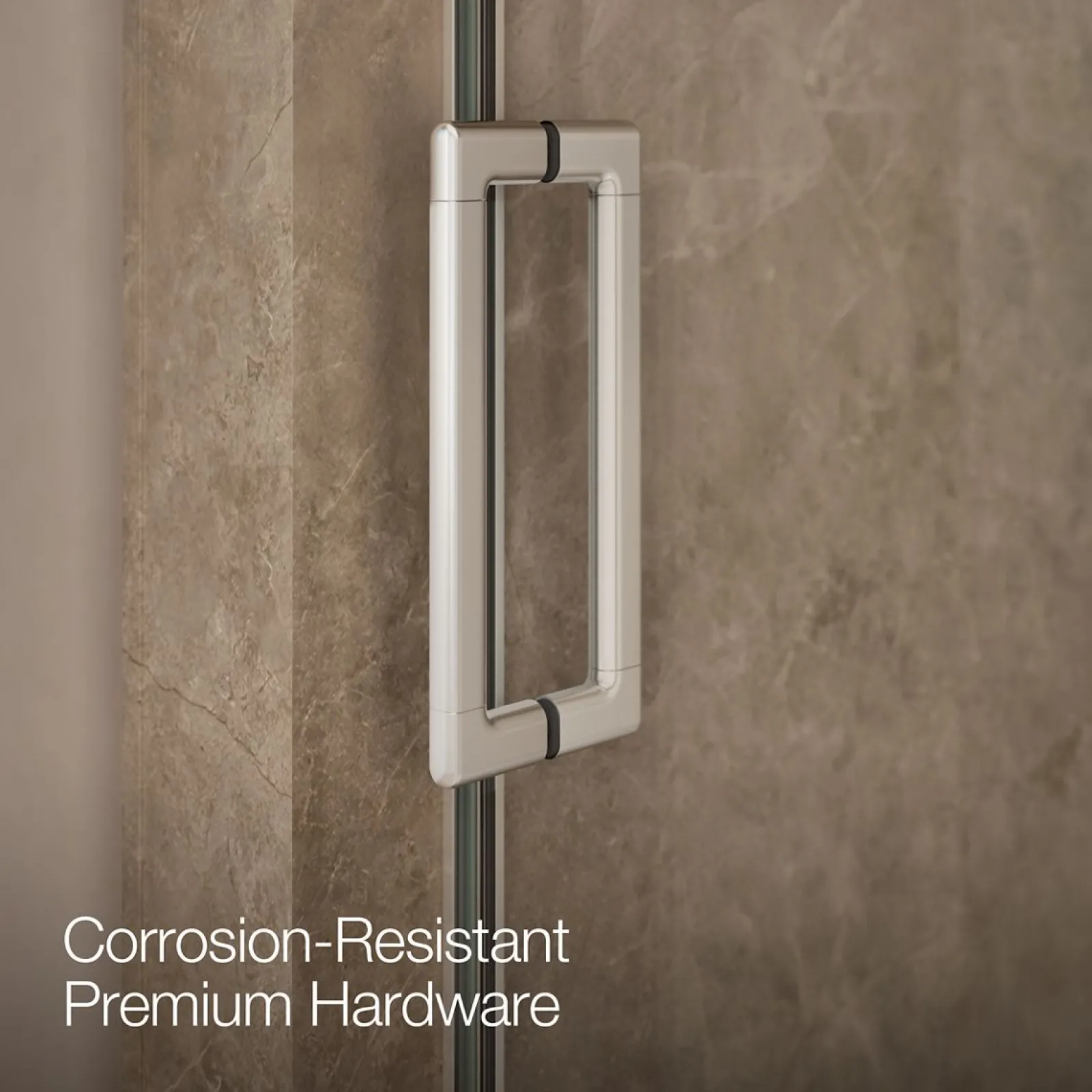 54"-60" W x 76" H pivot shower door with 5/16"-thick Crystal Clear glass^Kohler Outlet