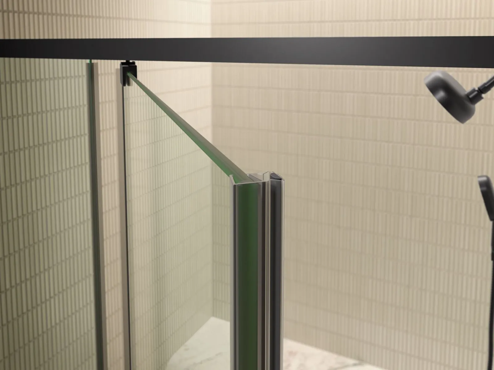 54"-60" W x 76" H pivot shower door with 5/16"-thick Crystal Clear glass^Kohler Outlet