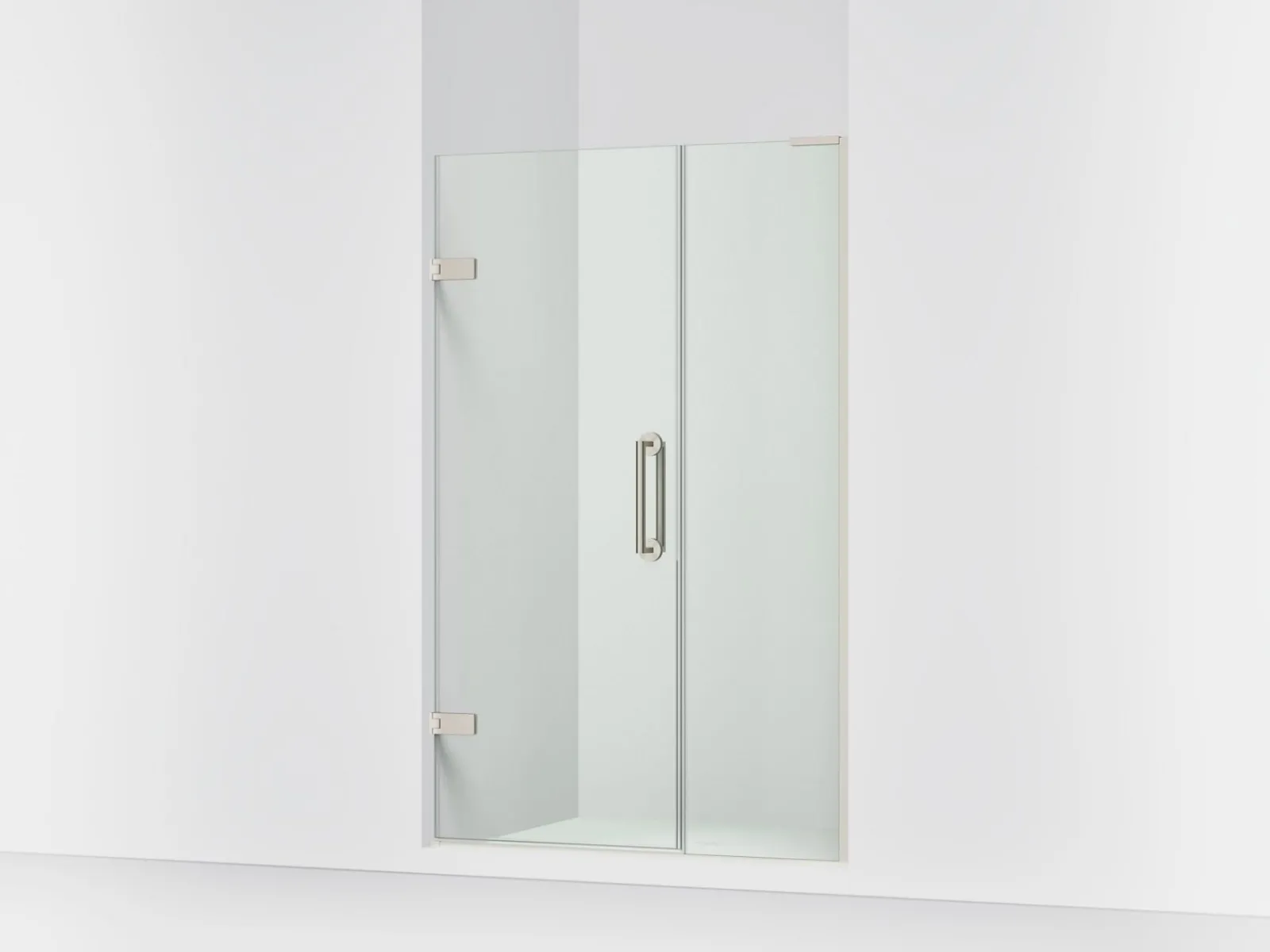 46"-46-3/4" W x 71-3/4" H pivot shower door with 3/8"-thick Crystal Clear glass^Kohler Hot