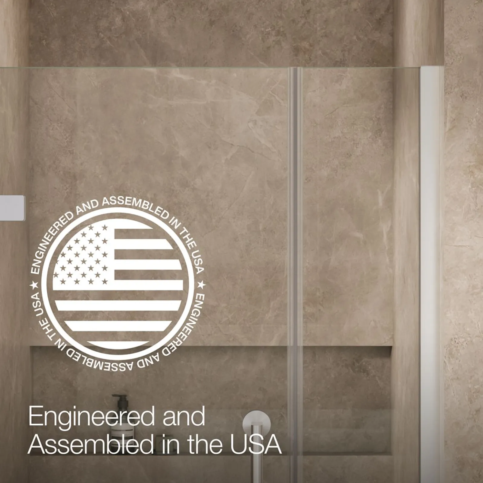 33-5/8"-34-3/8" W x 71-9/16" H pivot shower door with 3/8"-thick Crystal Clear glass^Kohler New
