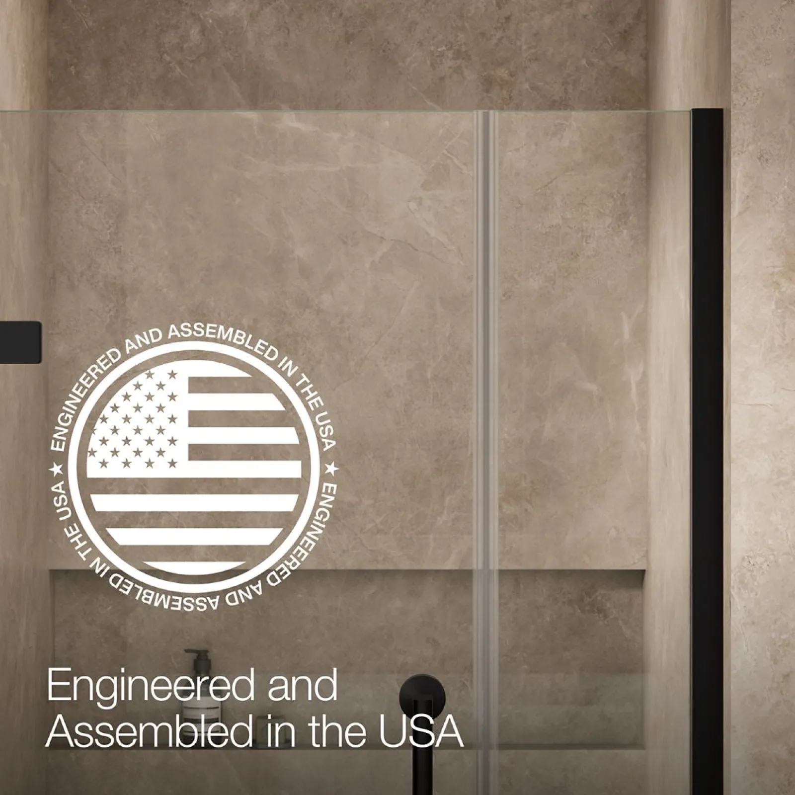 33-5/8"-34-3/8" W x 71-9/16" H pivot shower door with 3/8"-thick Crystal Clear glass^Kohler New