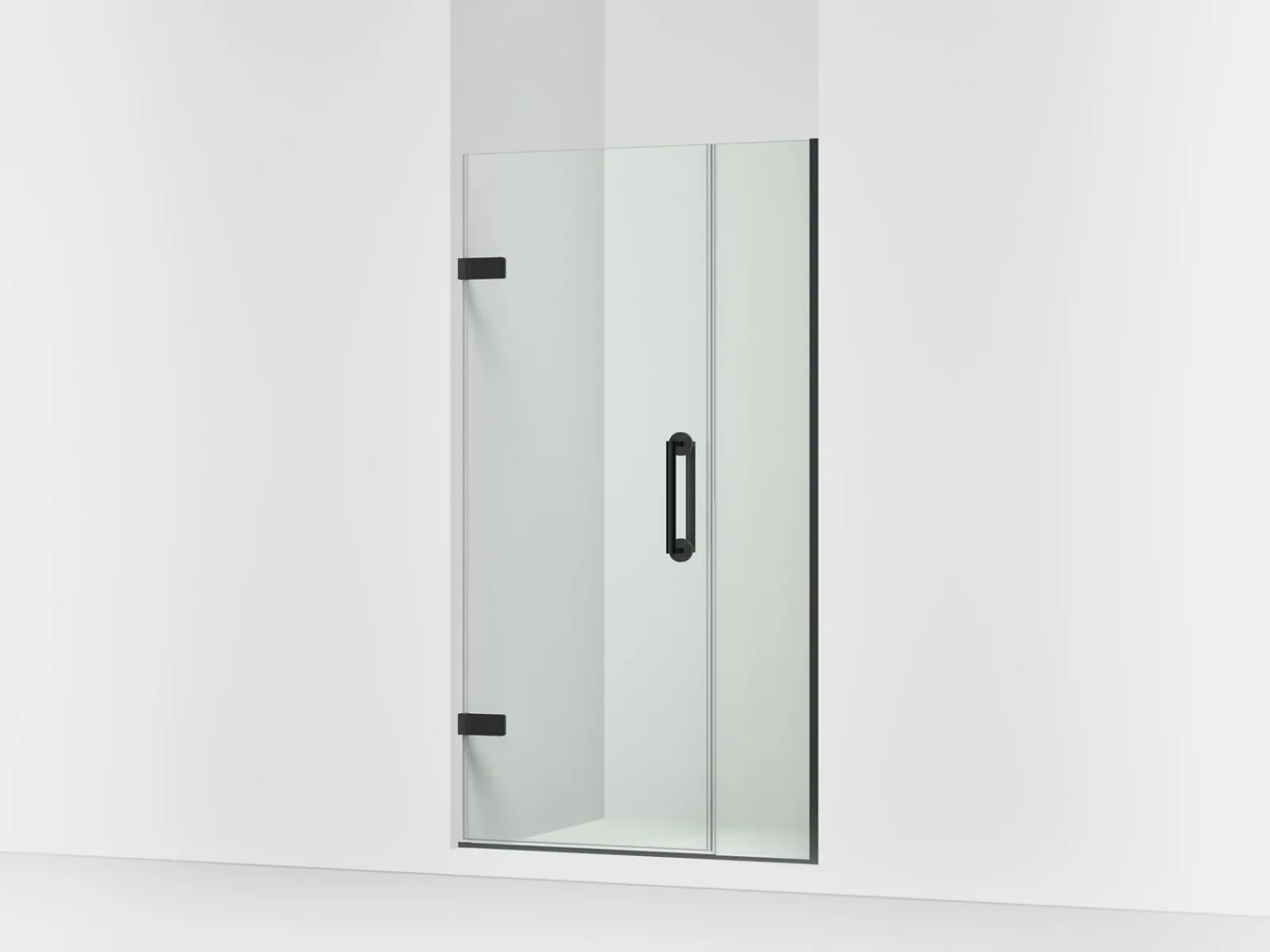 39-5/8"-40-3/8" W x 71-9/16" H pivot shower door with 3/8"-thick Crystal Clear glass^Kohler