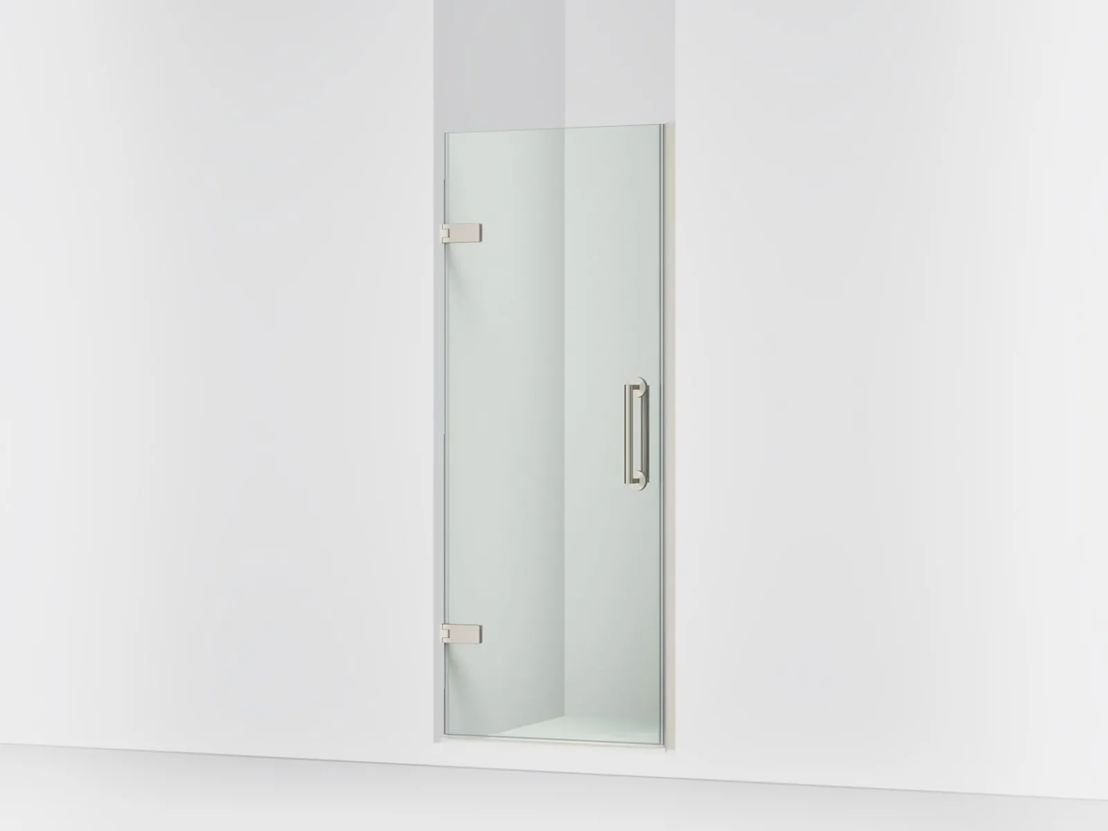 29-5/8"-30-3/8" W x 71-5/8" H pivot shower door with 3/8"-thick Crystal Clear glass^Kohler New