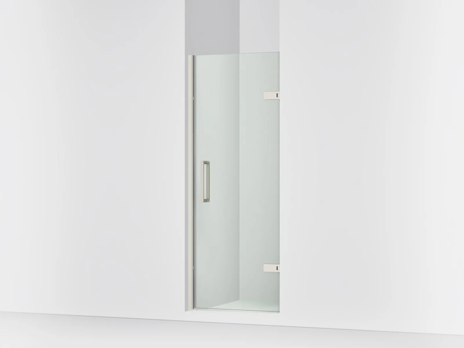 27-5/8"-28-3/8" W x 71-5/8" H pivot shower door with 3/8"-thick Crystal Clear glass^Kohler New