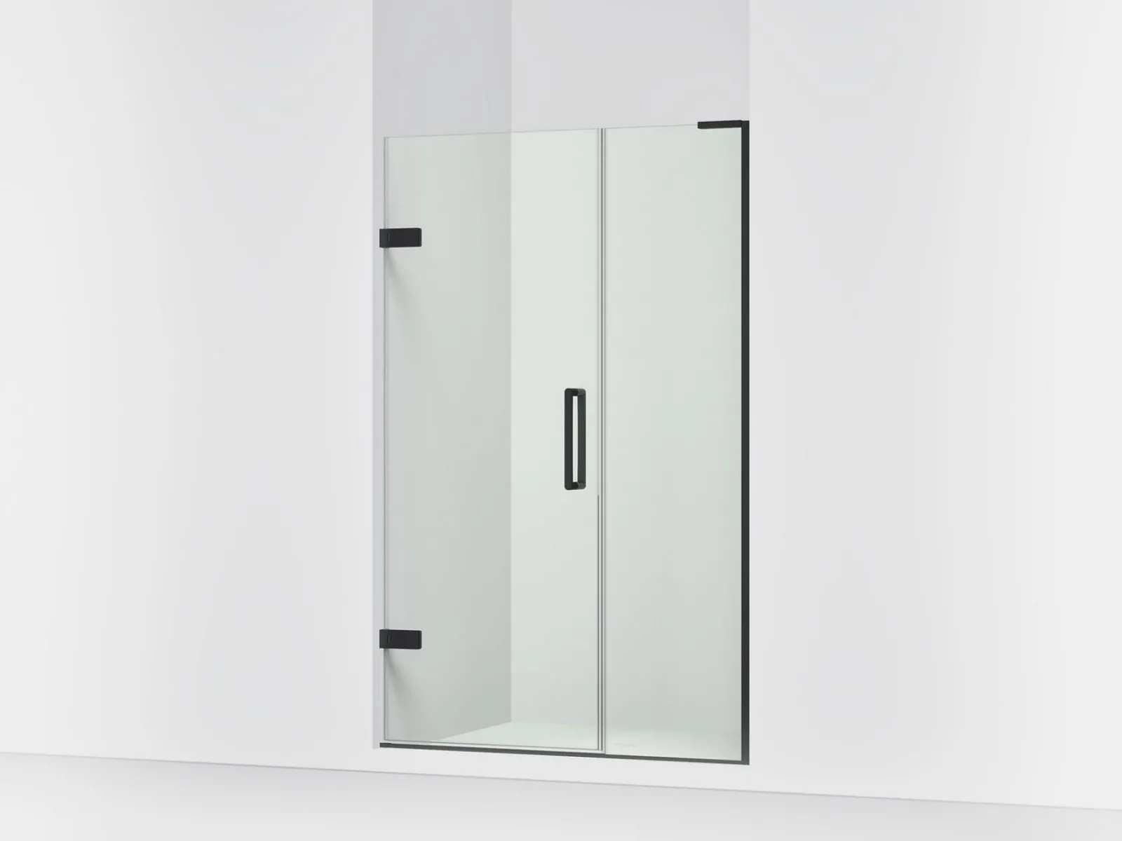 45-1/4"-46" W x 71-3/4" H pivot shower door with 3/8"-thick Crystal Clear glass^Kohler New
