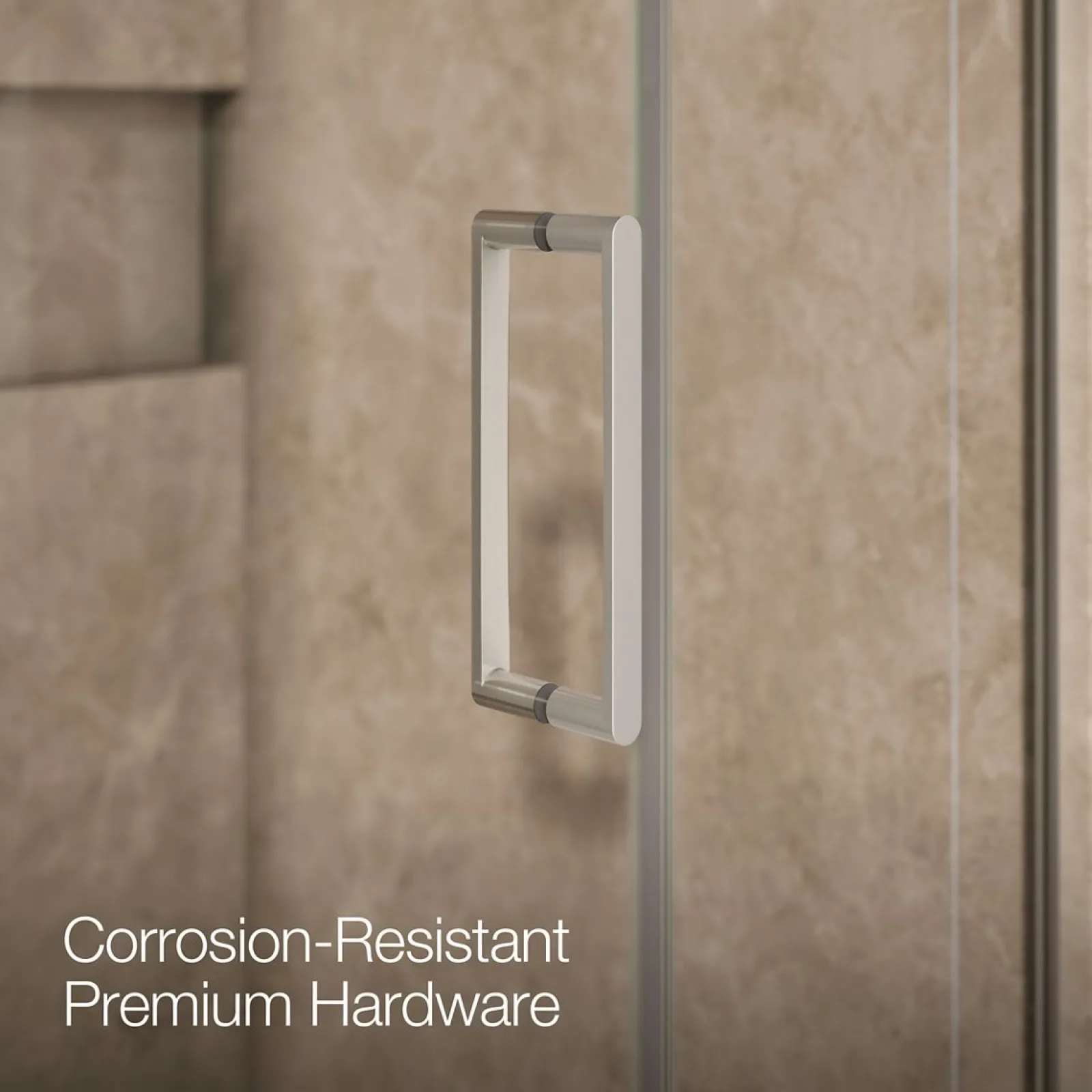 45-1/4"-46" W x 71-3/4" H pivot shower door with 3/8"-thick Crystal Clear glass^Kohler New
